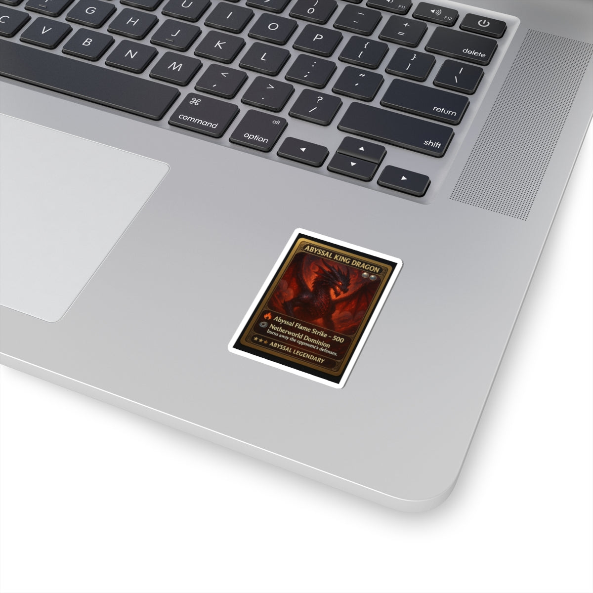 Abyssal King Dragon Trading Card Sticker — Collectible Fantasy Card Kiss-Cut Sticker