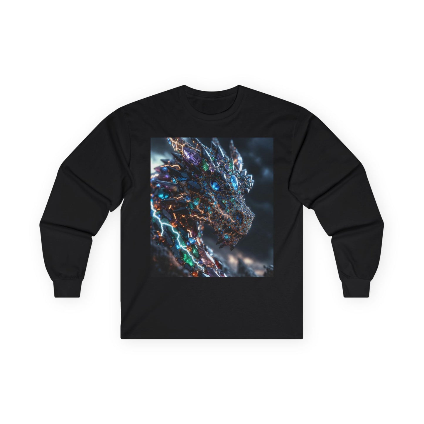 Dragon Cybercore Long Sleeve Tee - Neon Godzilla Art