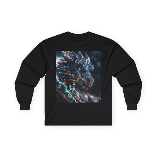 Dragon Cybercore Long Sleeve Tee - Neon Godzilla Art