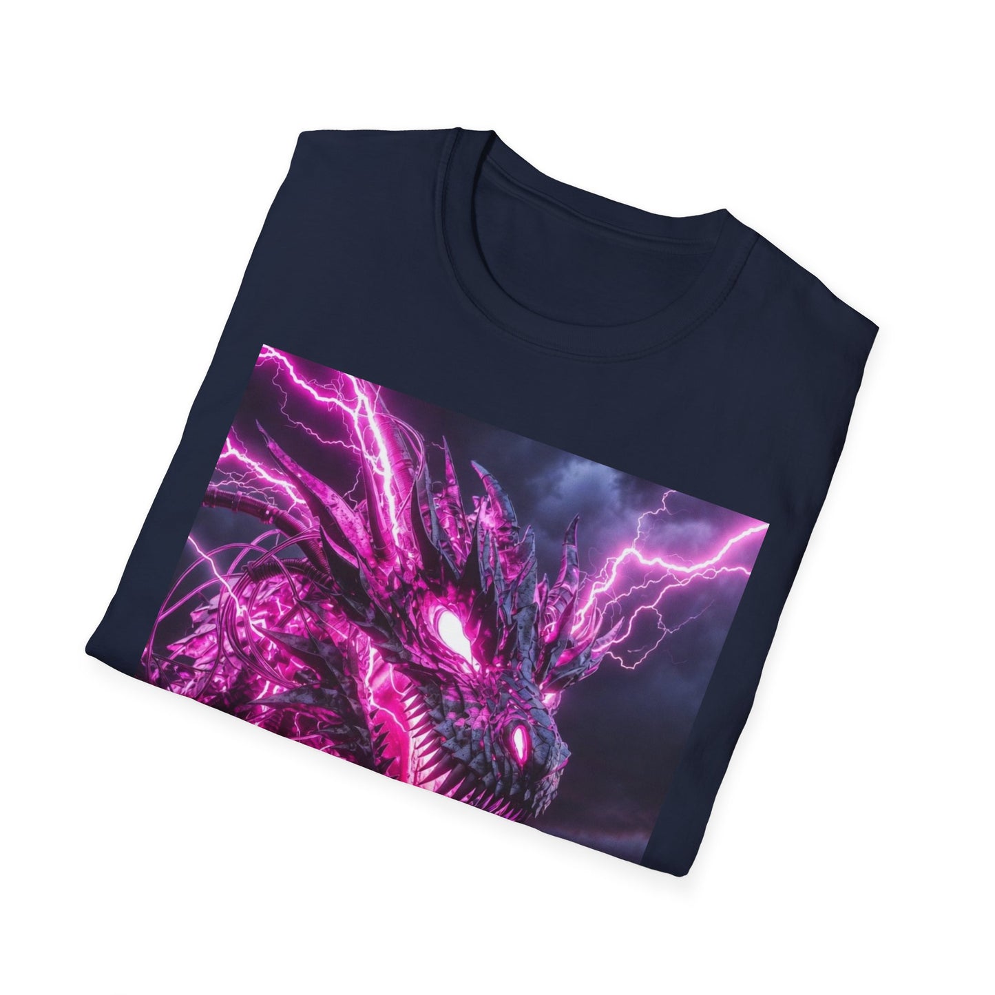 Dragon Lightning T-Shirt — Neon Purple Fantasy Dragon Graphic Tee
