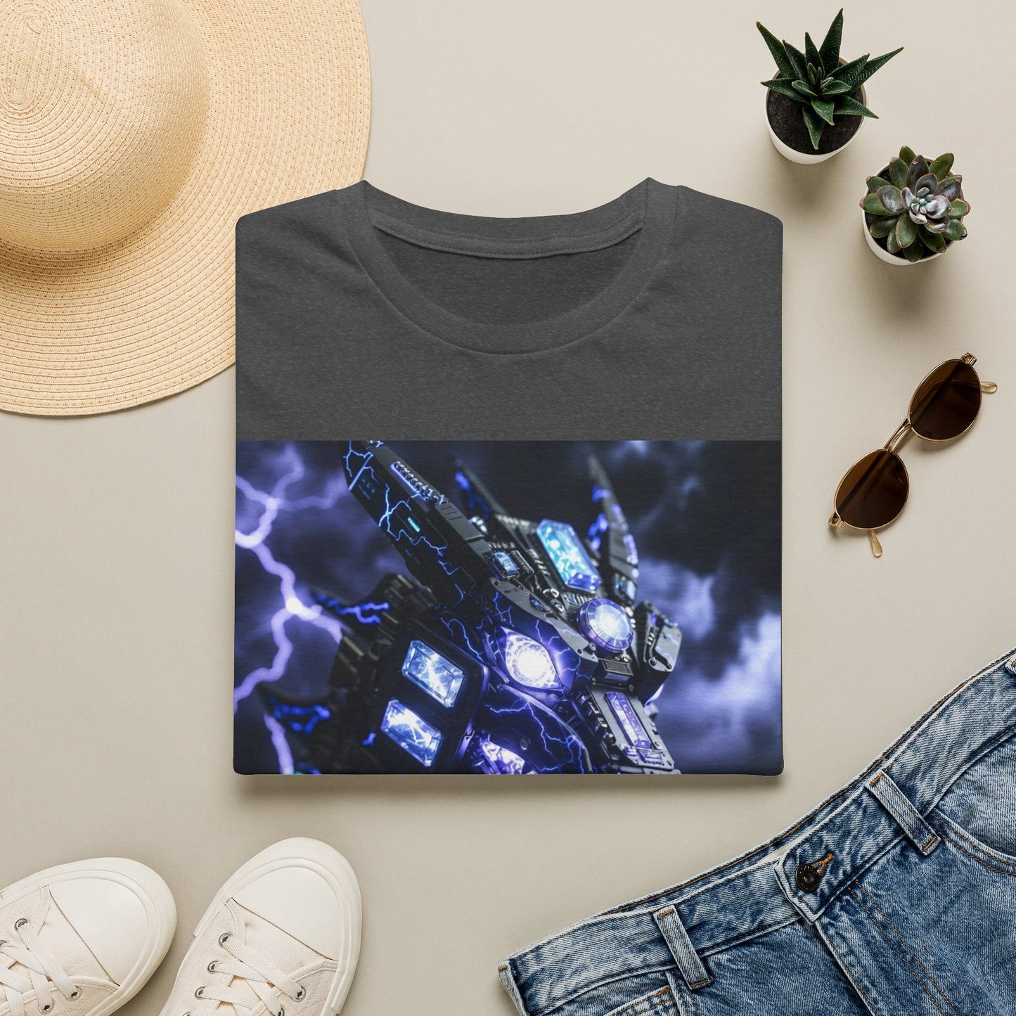 Dragon Mech Lightning T-Shirt — Cyber Dragon Graphic Tee