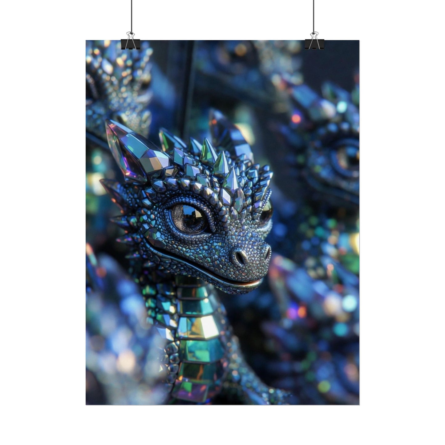 Crystal Dragon Rolled Poster — Fantasy Wall Art Print