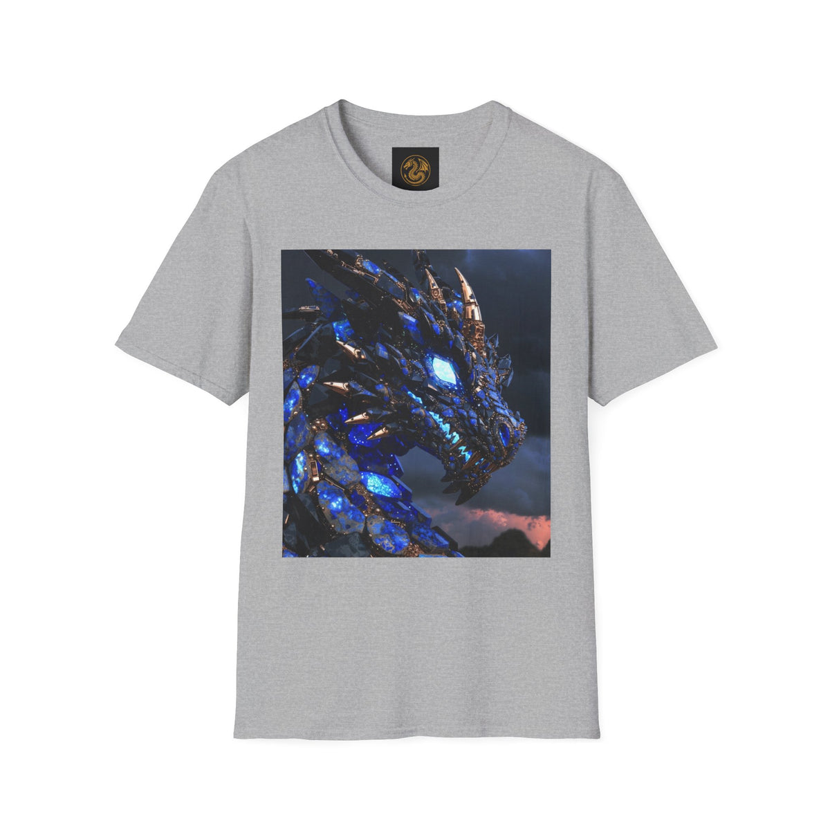 Blue Crystal Dragon T-Shirt — Mythical Fantasy Dragon Tee