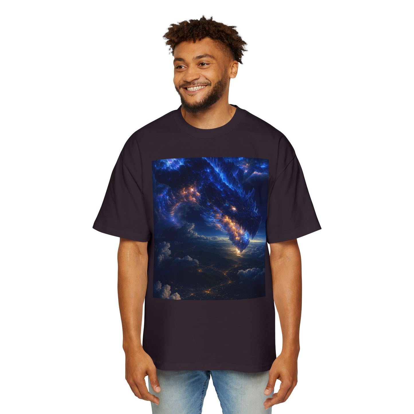 Men's Oversized Galaxy Tee, Comfortable Graphic T-Shirt, Casual Wear, Unique Gift for Space Lovers, Vintage Style, Unisex