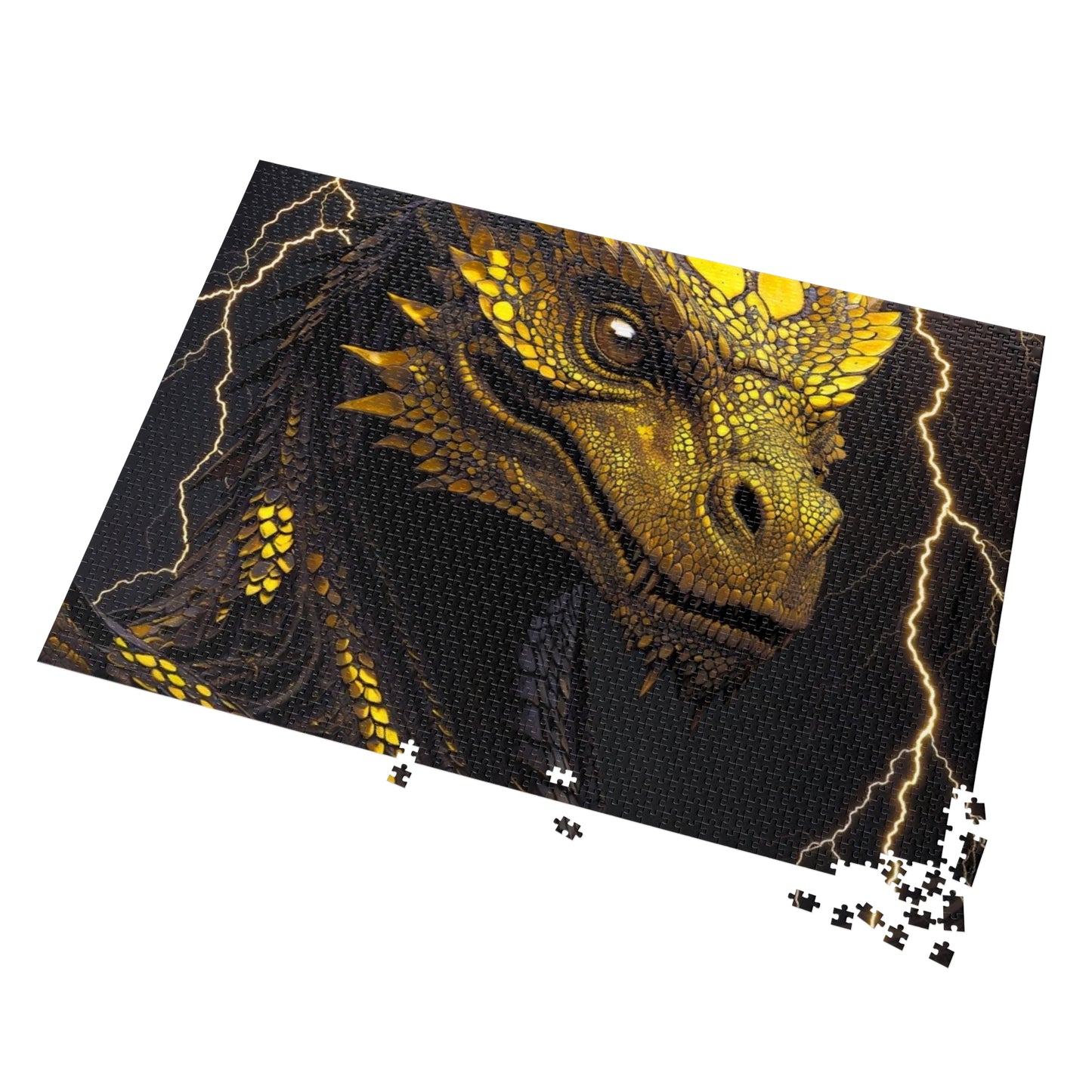 Dragon Gem Jigsaw Puzzle with Tin, Fantasy Puzzle, Kids Activities, Gifts for Game Lovers, Unique Collectible Piece