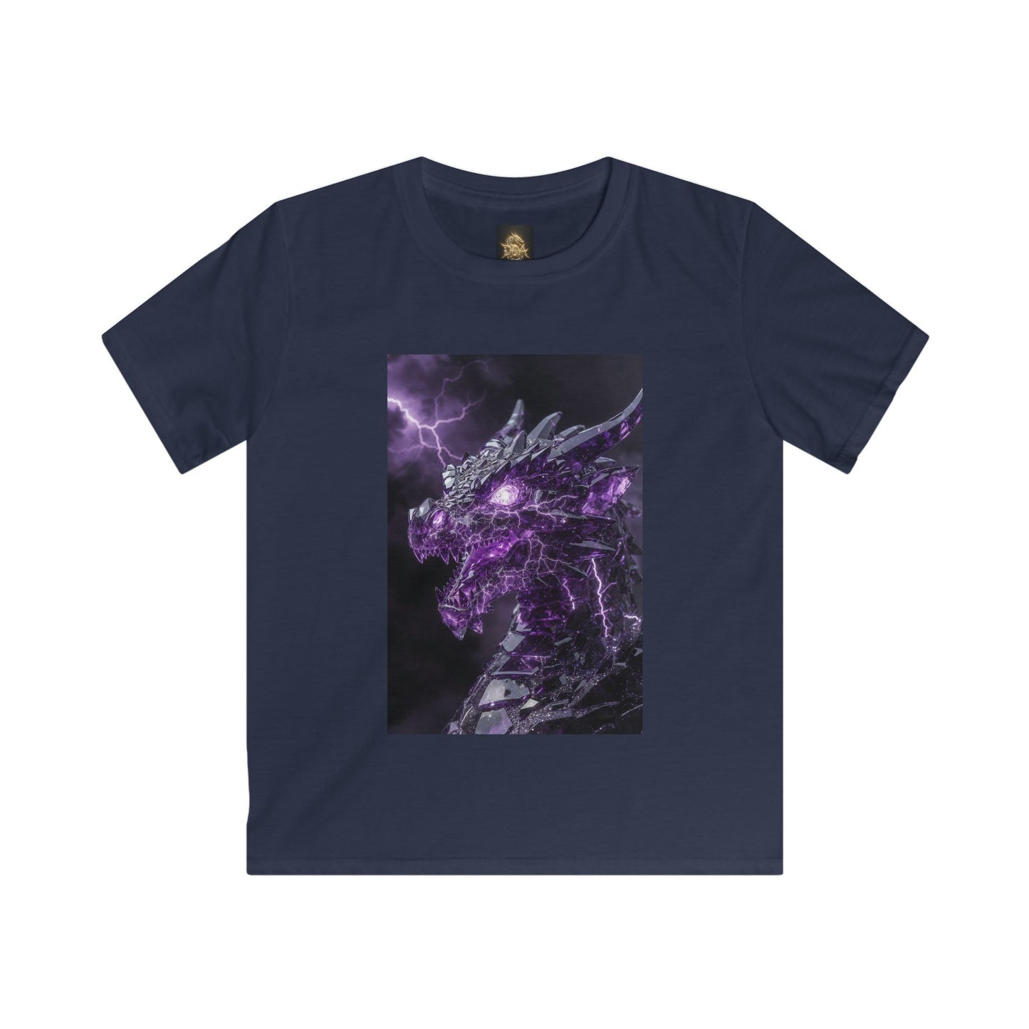 Kids Dragon Tee — Purple Lightning Dragon Graphic T-Shirt for Boys & Girls
