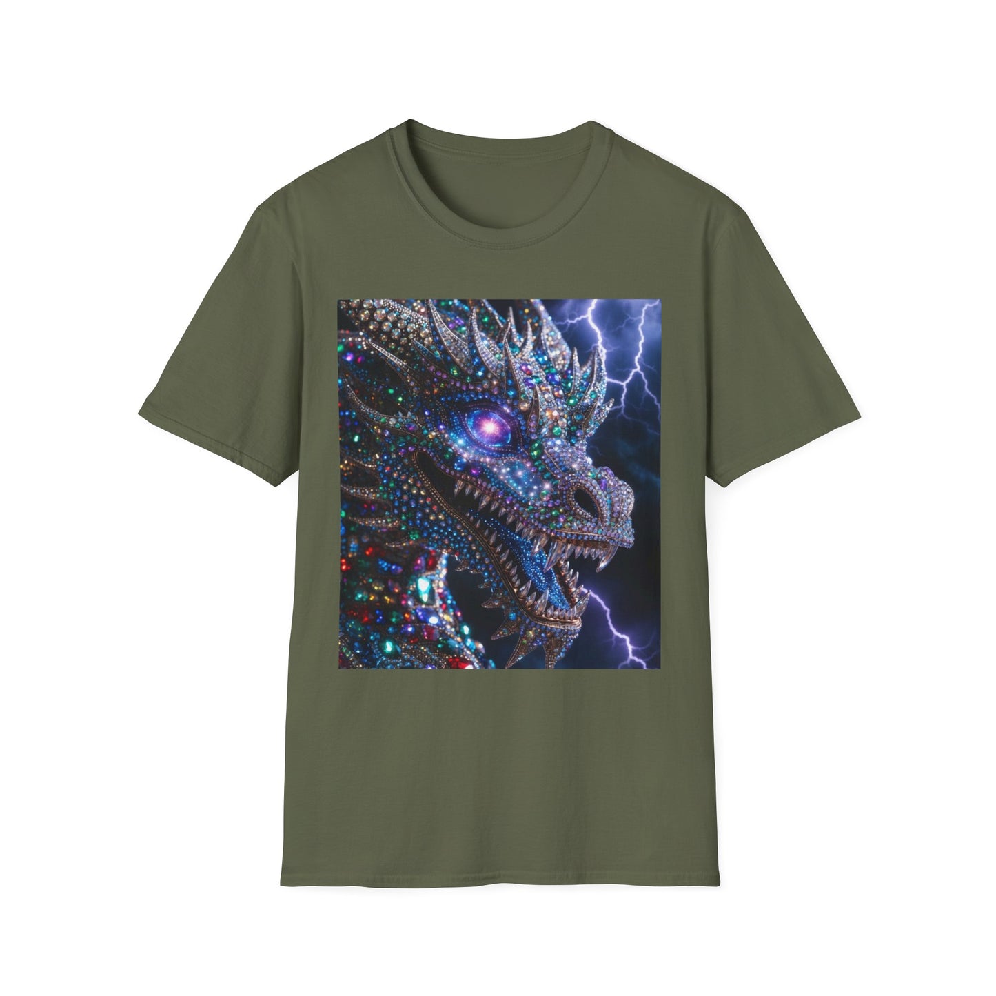 Dragon Lightning T-Shirt — Neon Crystal Fantasy Graphic Tee