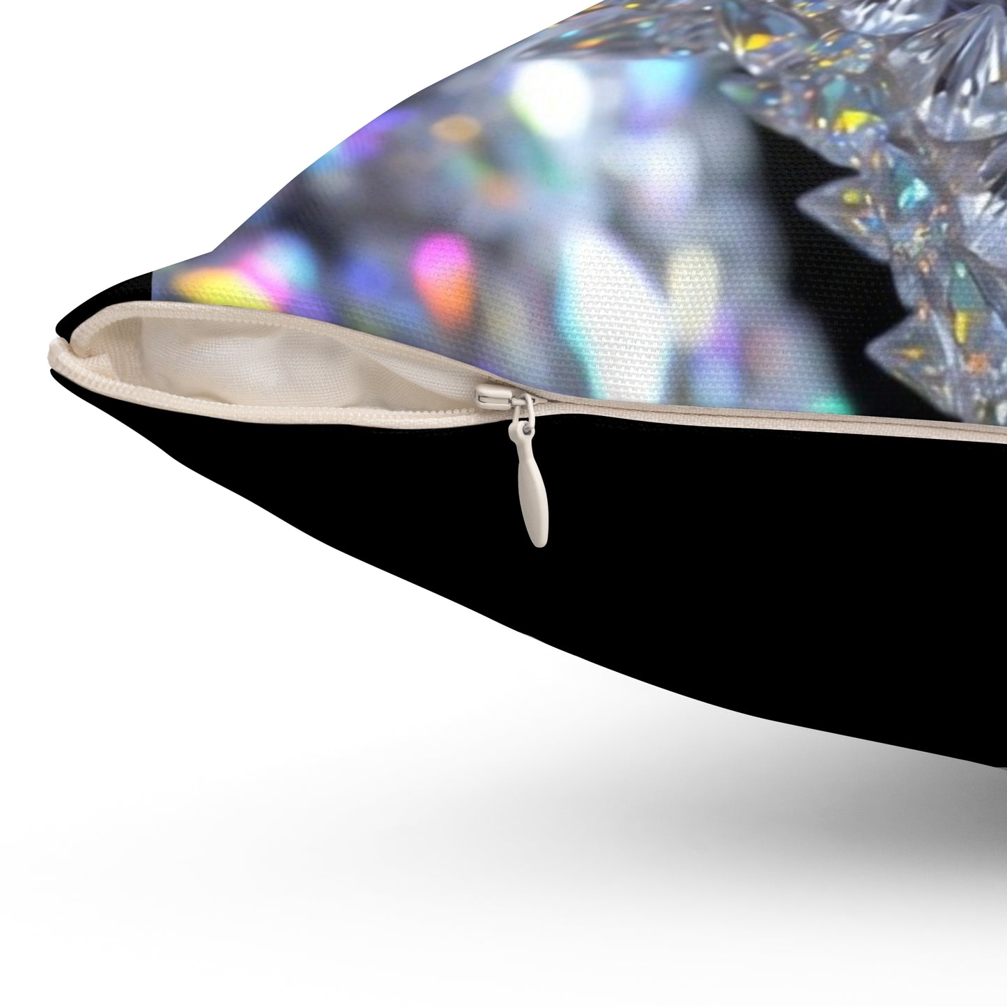 Crystal Dragon Decorative Pillow — Sparkling Gemstone Fantasy Throw Cushion