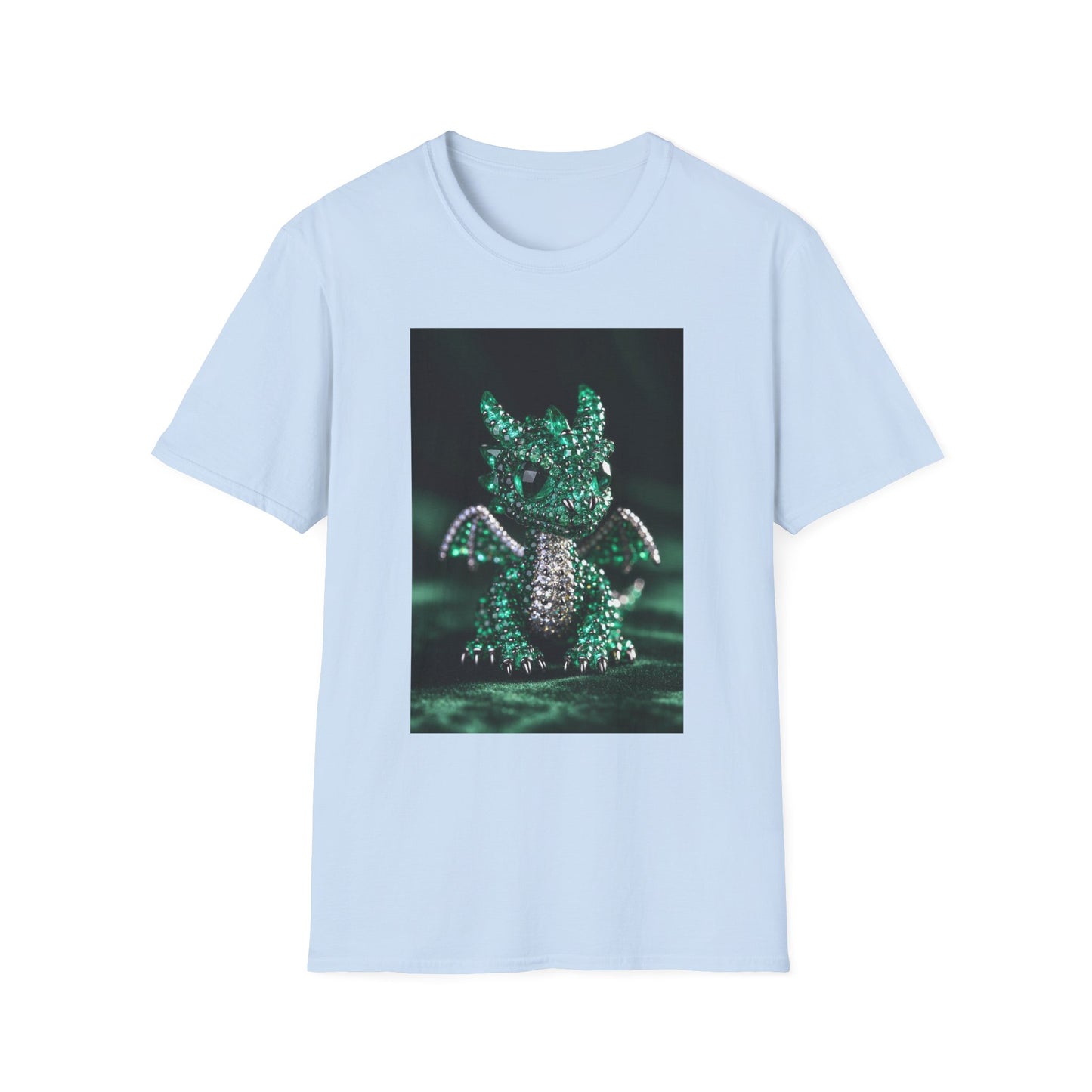 Emerald Storm Dragon T-Shirt — Neon Fantasy Dragon Graphic Tee