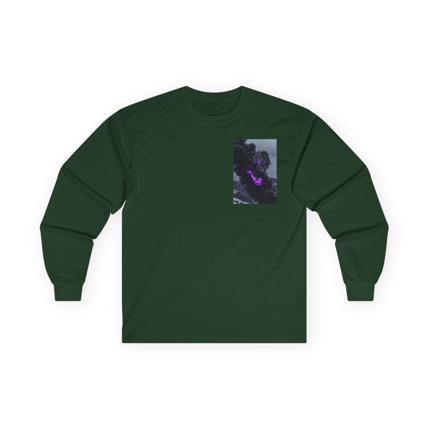 Galaxy DRAGON Pocket Long Sleeve Tee — Purple Nebula Chest Design