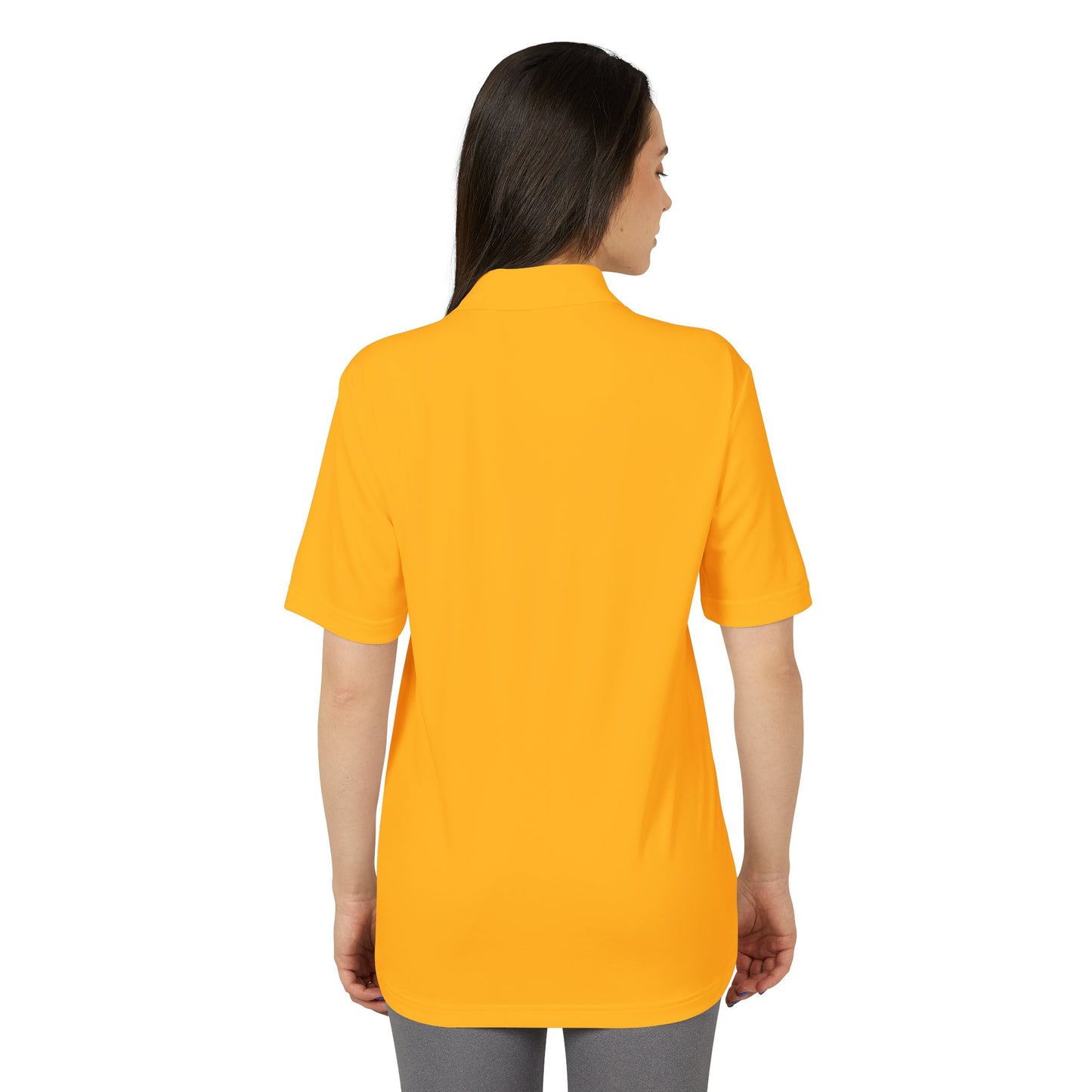 Adidas Performance Polo — Gold Crest Patch Chest Logo