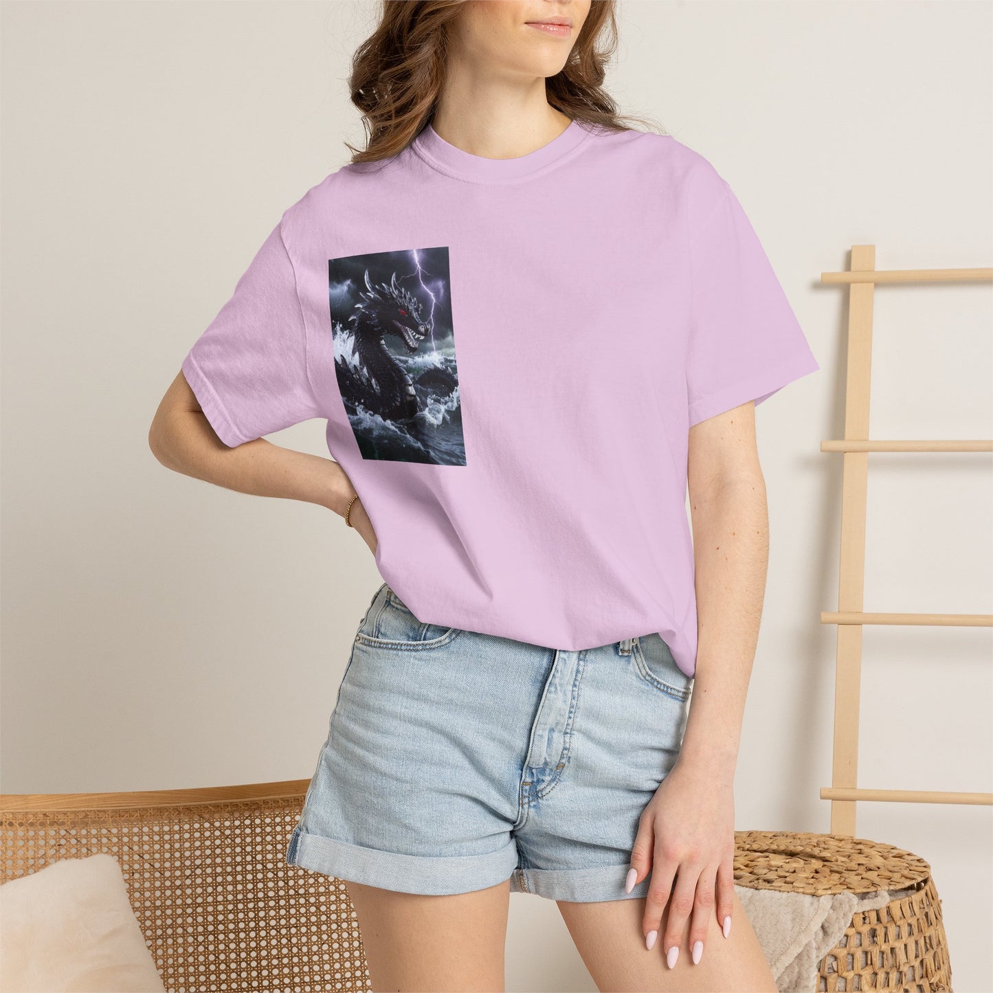 Dragon Storm Graphic T-Shirt — Dark Fantasy Chest Print