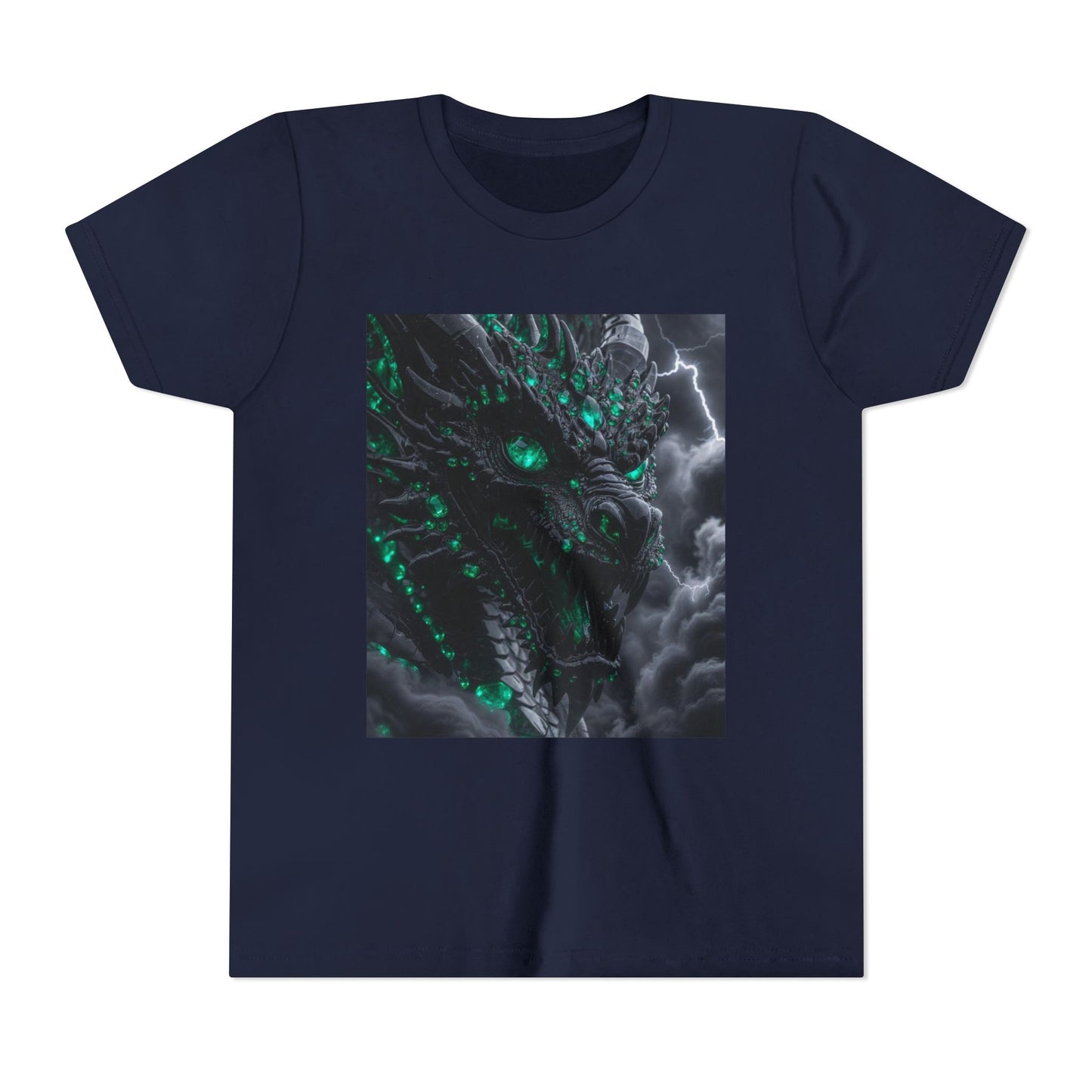 A Top selling Dragon Storm Youth Tee — Neon Green Dragon Illustration Graphic T-Shirt