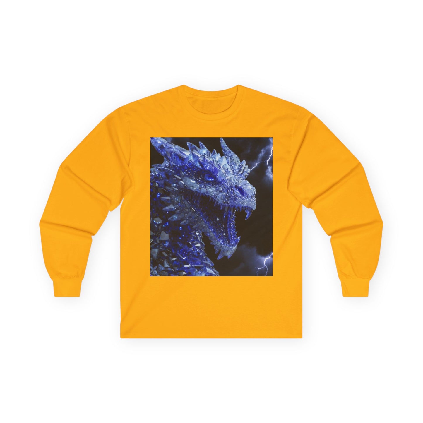 Ice Dragon Long Sleeve Tee — Blue Frost Dragon Graphic Shirt