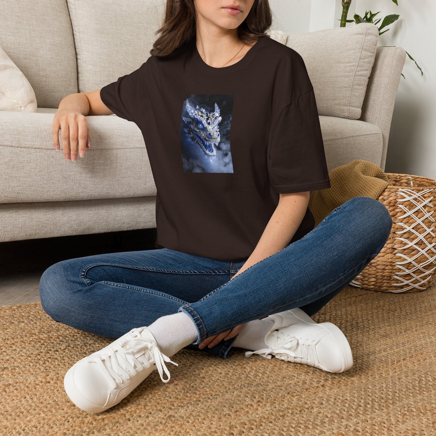 Dragon Portrait T-Shirt — Mystical Blue Dragon Art Tee