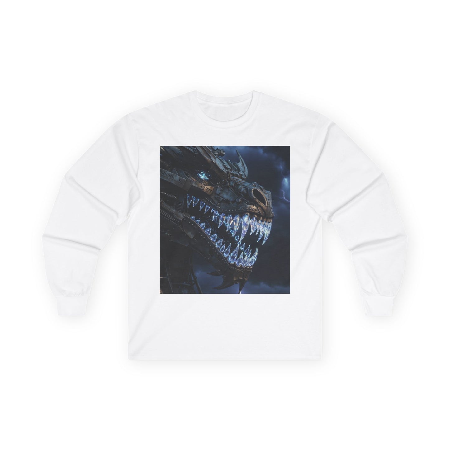 Dragon Skull Long Sleeve Tee — Dark Fantasy Monster Graphic