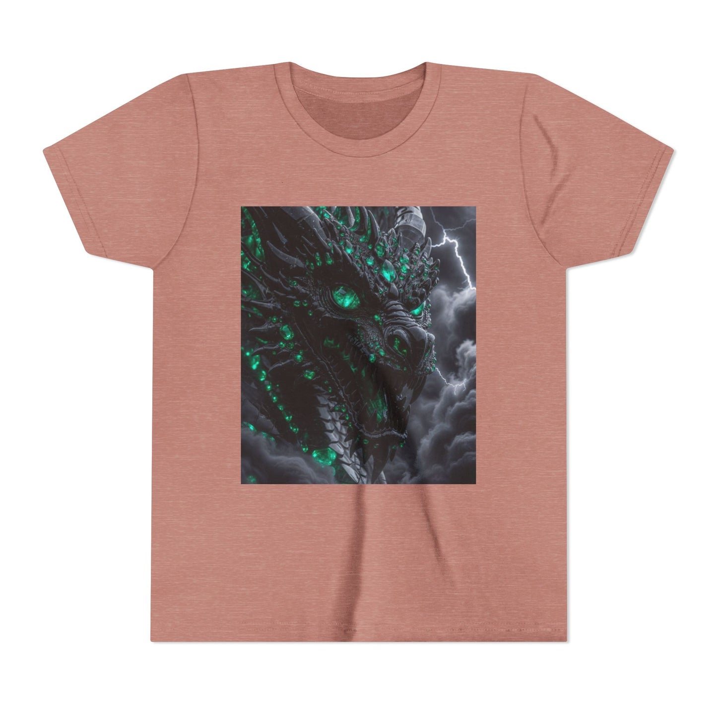 A Top selling Dragon Storm Youth Tee — Neon Green Dragon Illustration Graphic T-Shirt