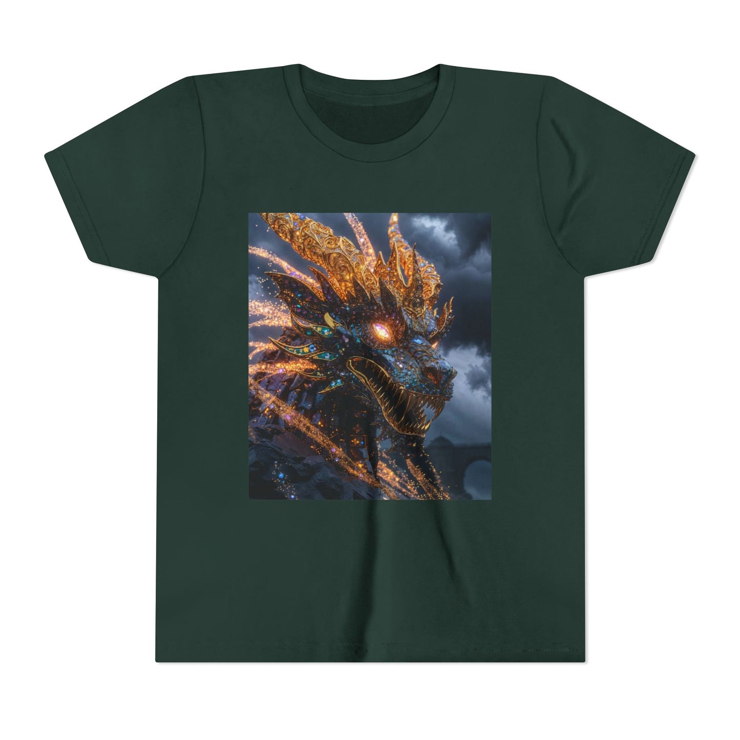 Youth Dragon Tee — Fiery Dragon Head Graphic Kids T‑Shirt