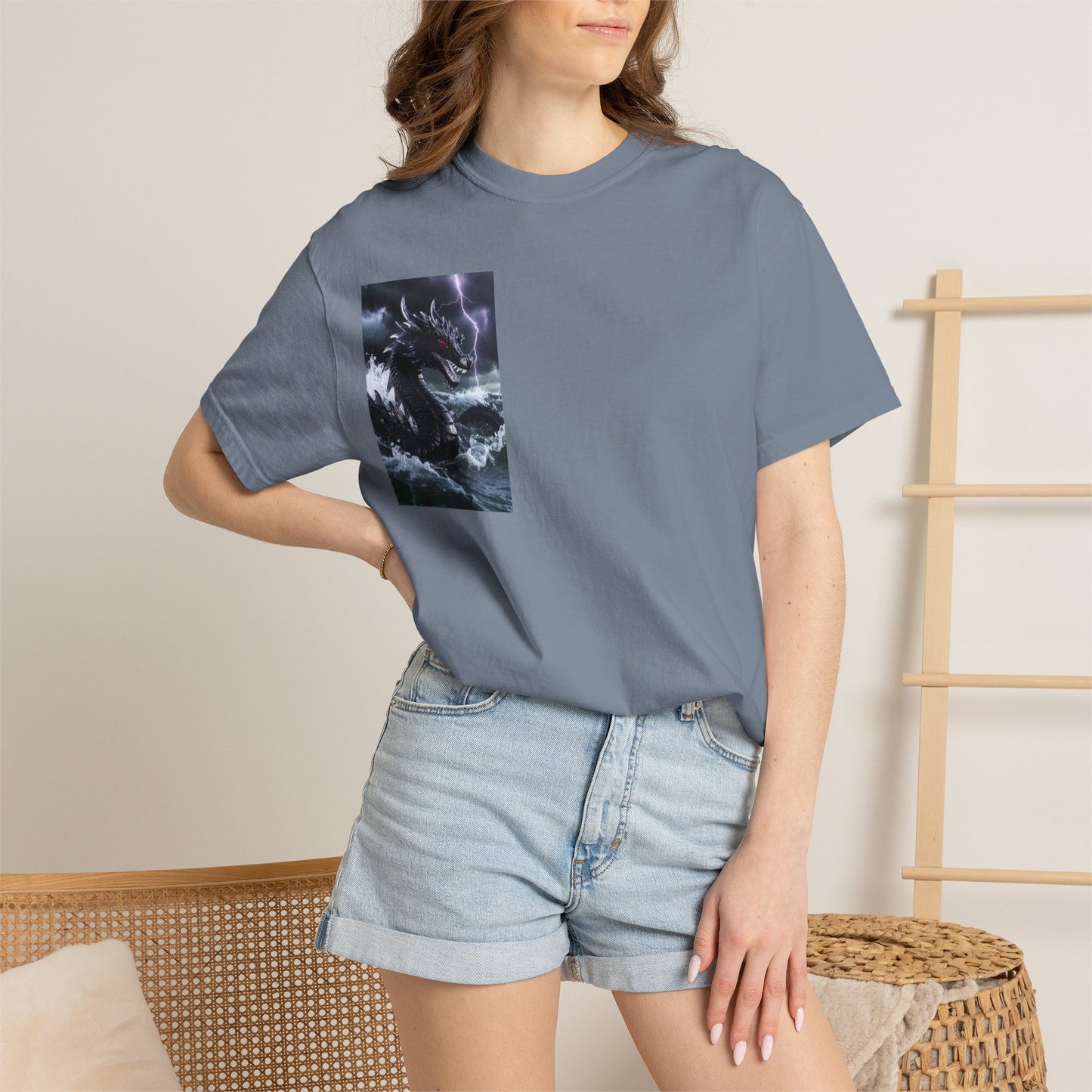 Dragon Storm Graphic T-Shirt — Dark Fantasy Chest Print