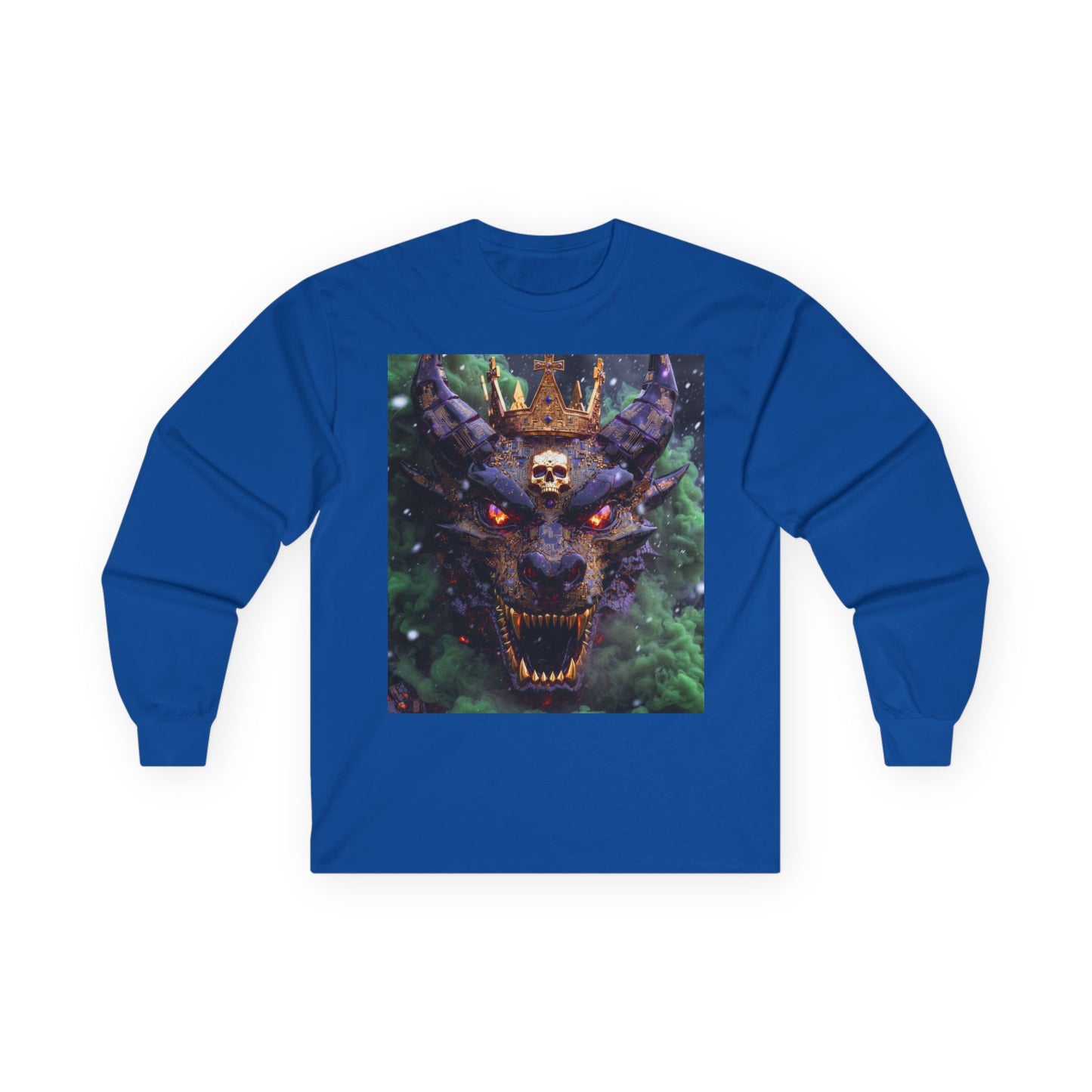Dragon Demon Skull Long Sleeve Tee — Gothic Fantasy Graphic Shirt