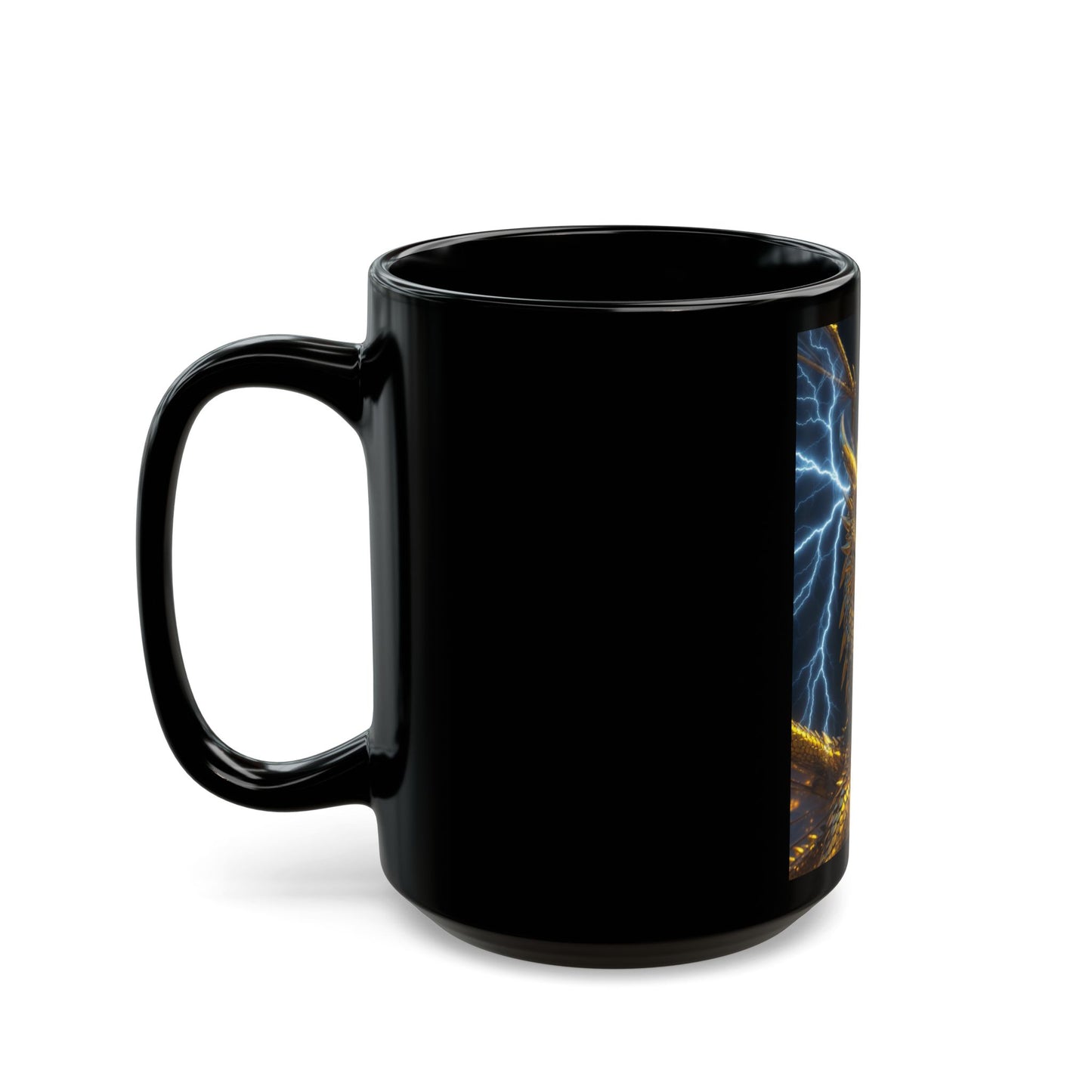 Golden Storm Dragon Mug — Fantasy Dragon Coffee Cup (11oz & 15oz)
