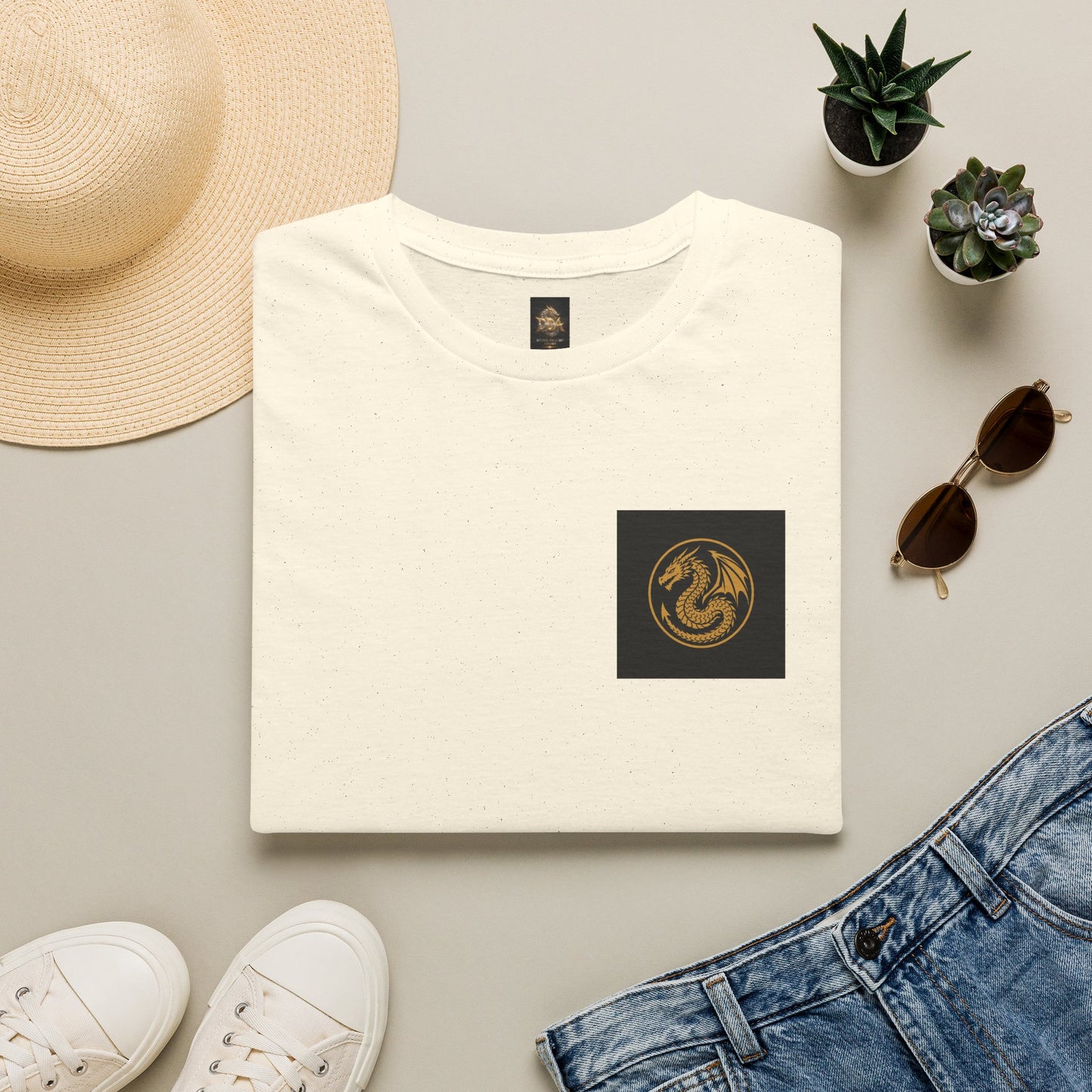 A # 1 Selling Divine Dragon Armor Pocket T-Shirt — Vintage Gold Emblem Tee
