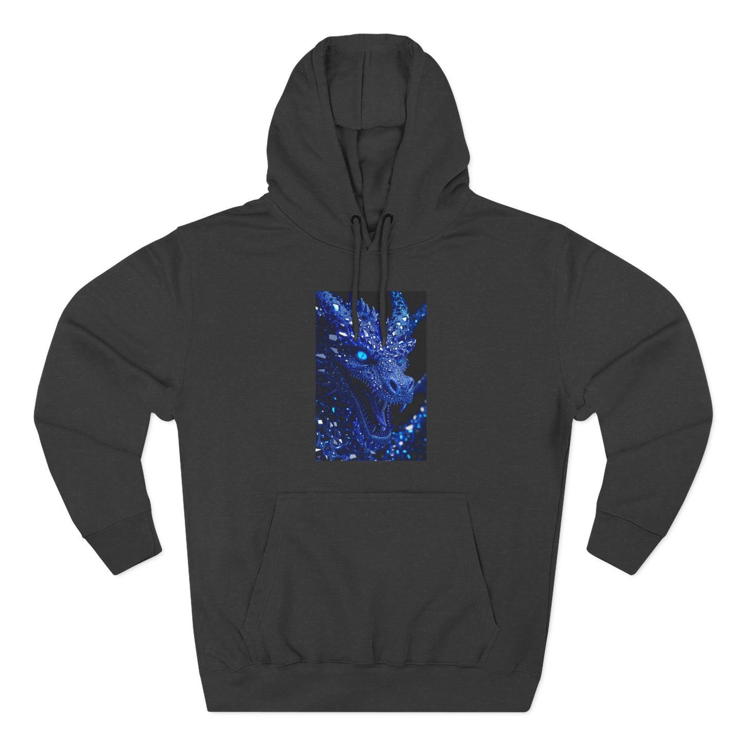 Galaxy Dragon Hoodie — Blue Nebula Three-Panel Graphic Fleece