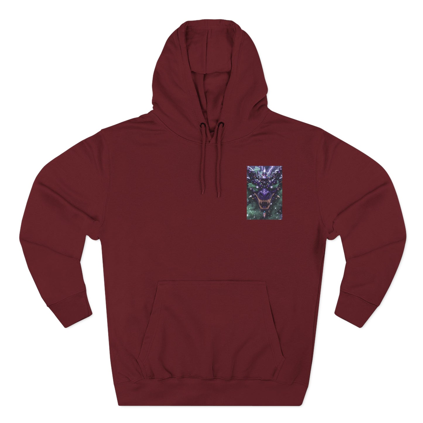A Mystic Cosmic 🐉 Hoodie — Astral Galaxy Cat Chest Print Fleece Hoodie