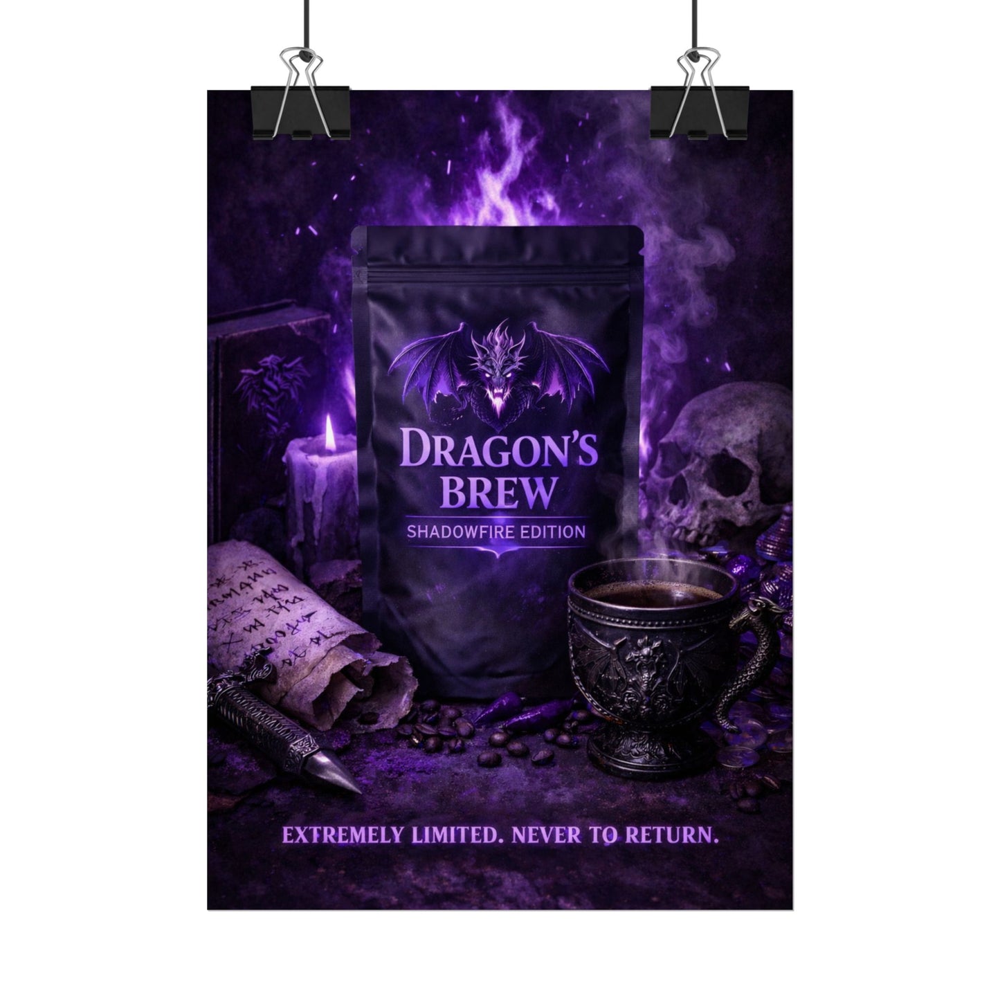 Rolled Poster — "Dragon’s Brew: Shadowfire Edition" Fantasy Poster