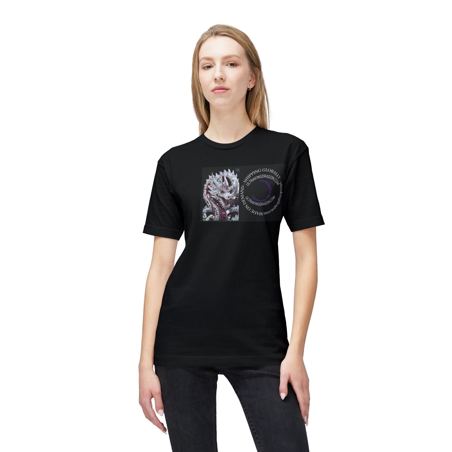 Dragon Heart T-Shirt — Floral Dragon Illustration with Circular Text