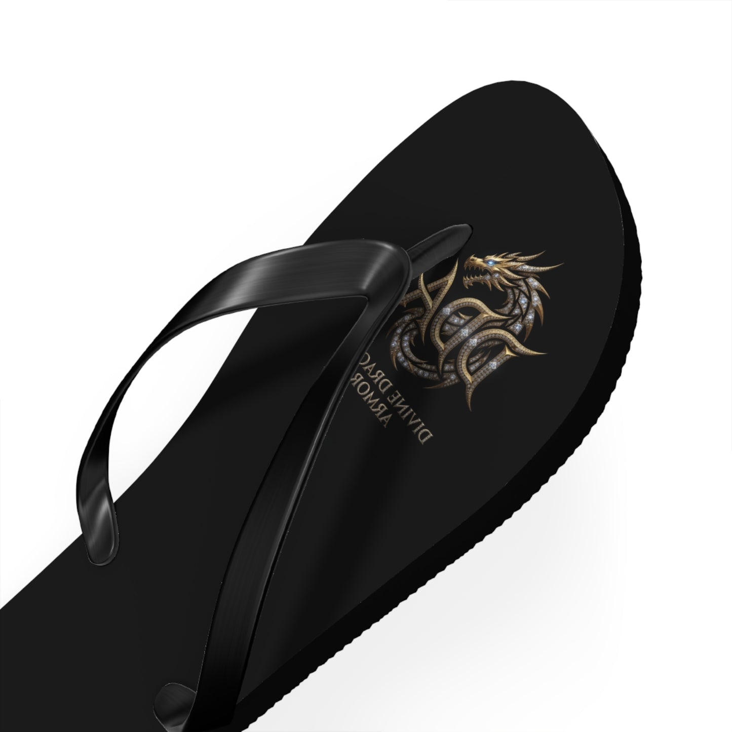 Dragon Armor Flip Flops – Black Fantasy Shield Beach Sandals