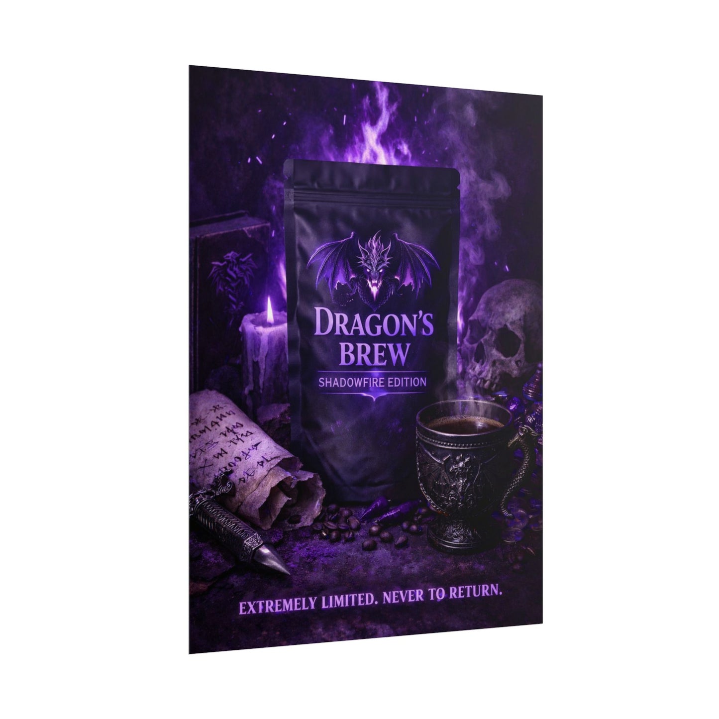 Rolled Poster — "Dragon’s Brew: Shadowfire Edition" Fantasy Poster