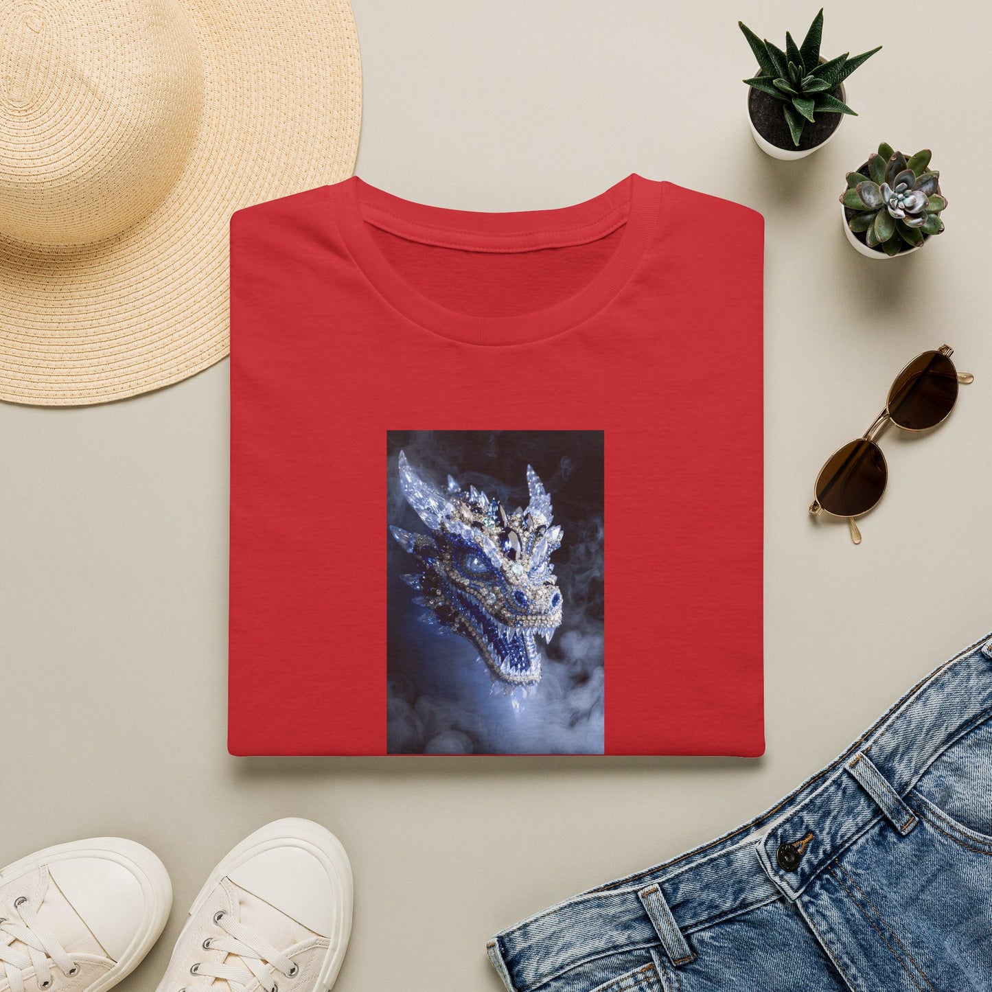 Dragon Portrait T-Shirt — Mystical Blue Dragon Art Tee
