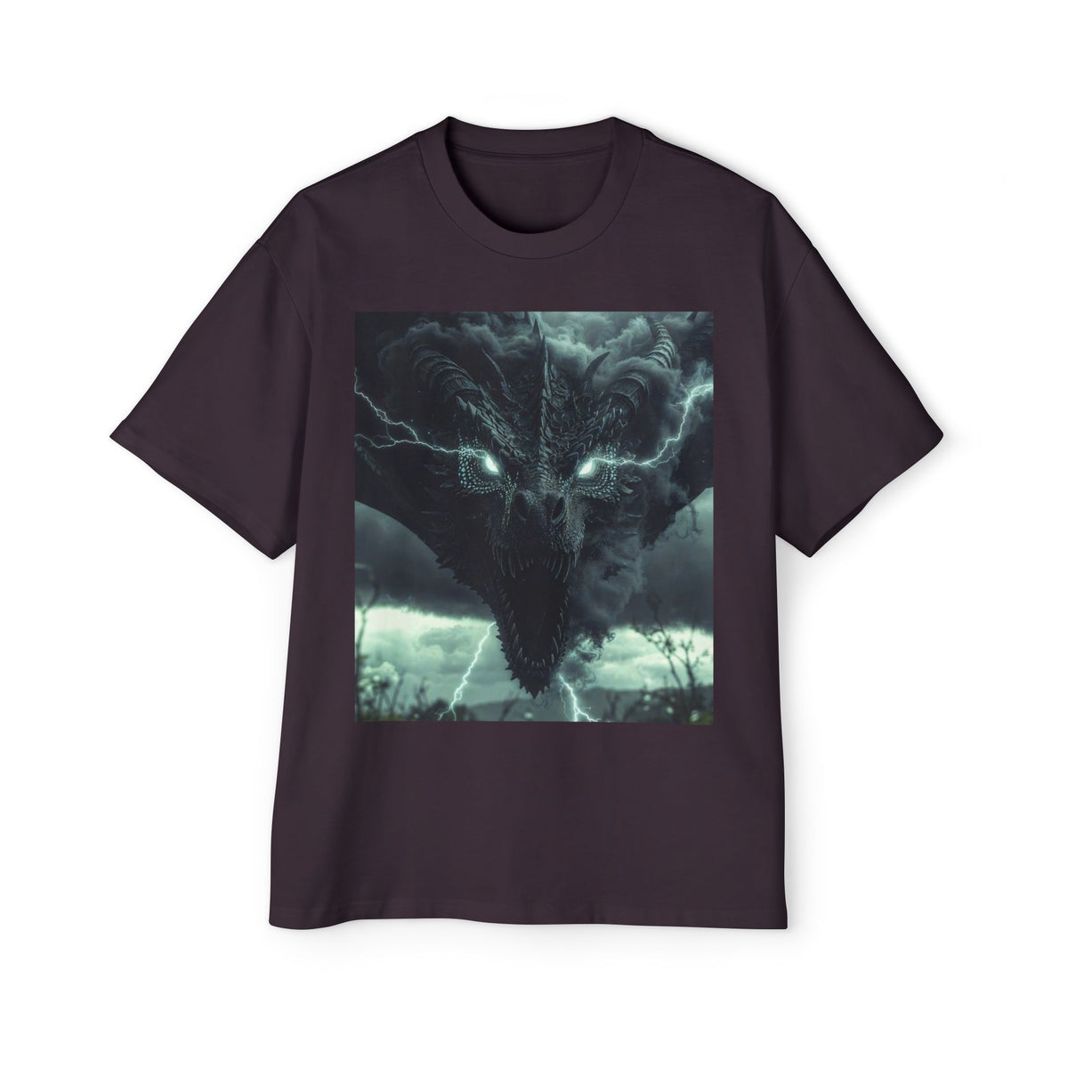 A Storm Dragon Graphic Tee — Dark Fantasy Oversized Men's T-Shirt