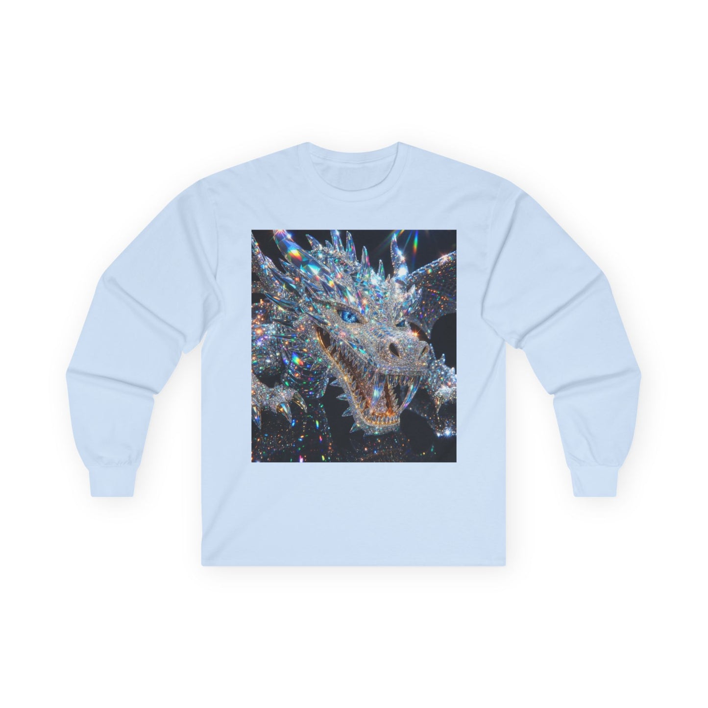 Crystal Dragon Long Sleeve Tee — Sparkling Fantasy Dragon Graphic