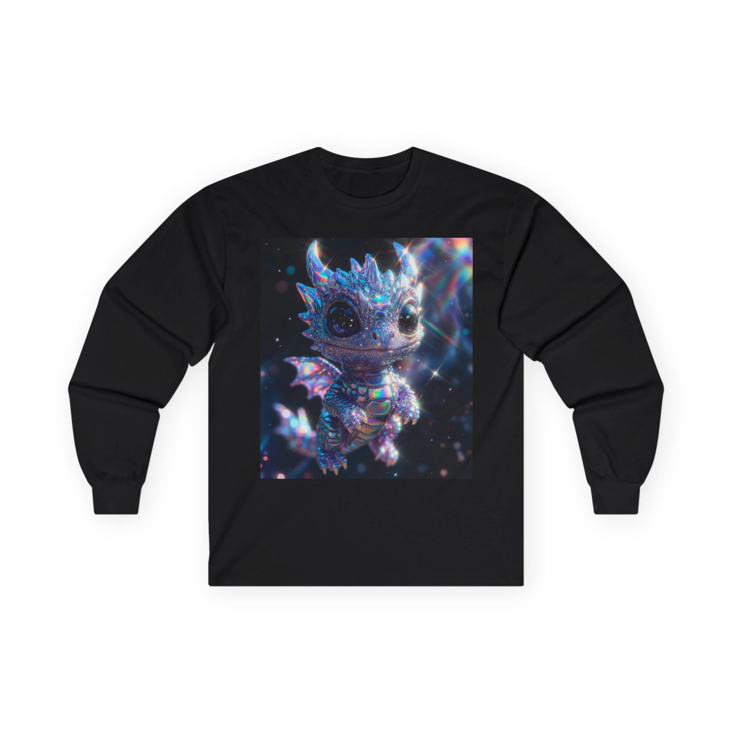 Crystal Baby Dragon Long Sleeve Tee — Sparkly Fantasy Crewneck
