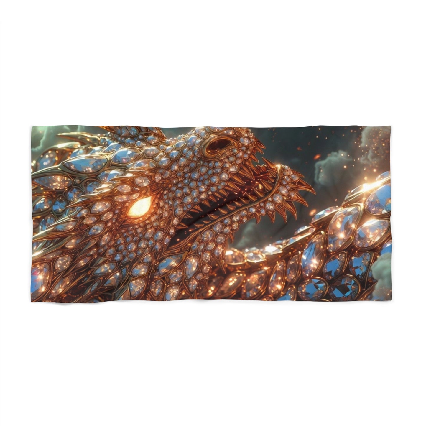 Dragon Scale Beach Towel — Luminous Fantasy Sea Creature Design