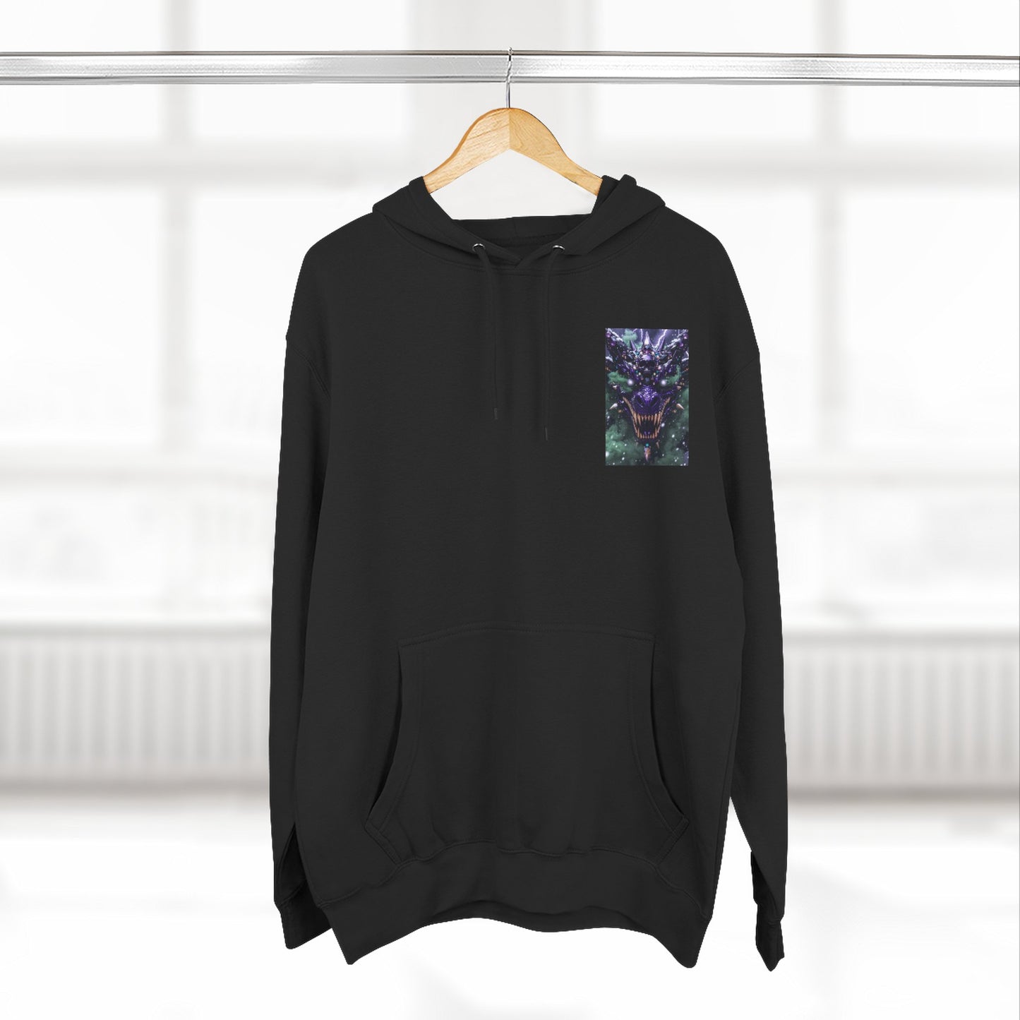 A Mystic Cosmic 🐉 Hoodie — Astral Galaxy Cat Chest Print Fleece Hoodie