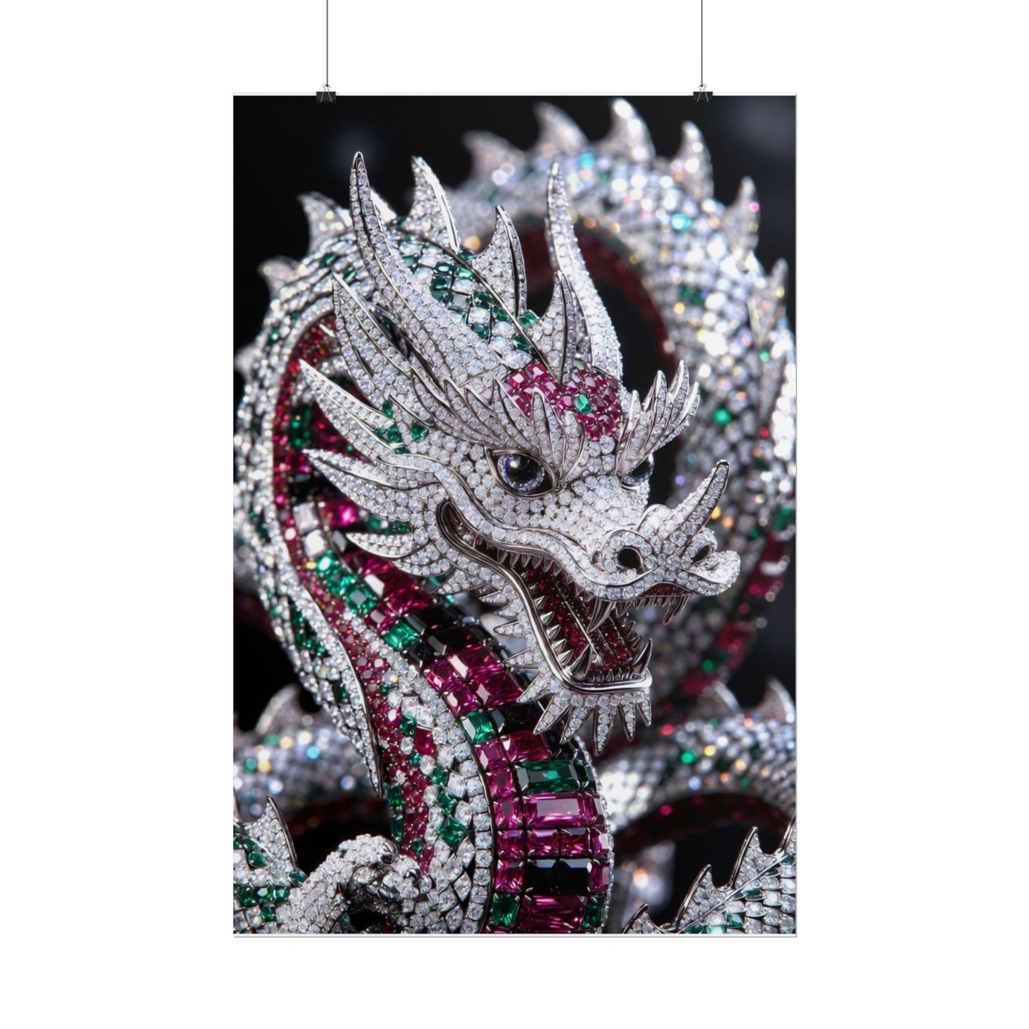 Dragon Jewel Poster — Luxury Gemstone Dragon Wall Art (Rolled Poster)