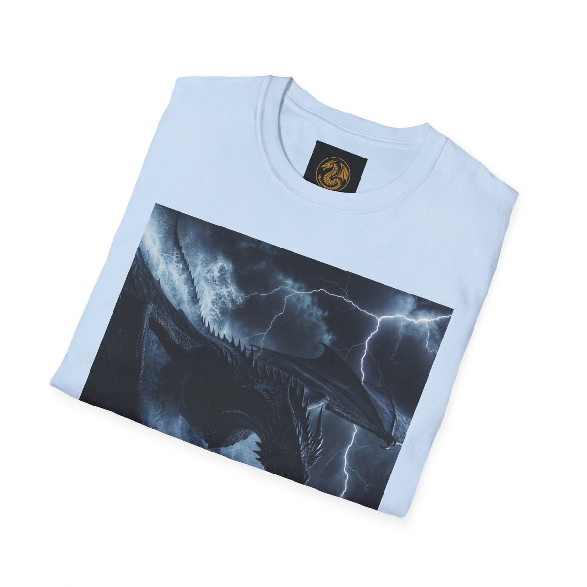 A Stormy Oceanic Dragon T-Shirt — Dark Ocean Lightning Graphic Tee