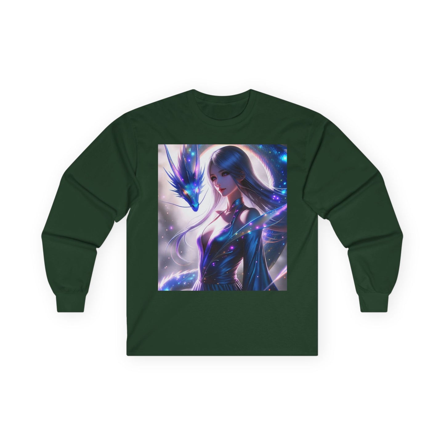 Anime Sorceress Long Sleeve Tee — Mystic Dragon Mage Artwork