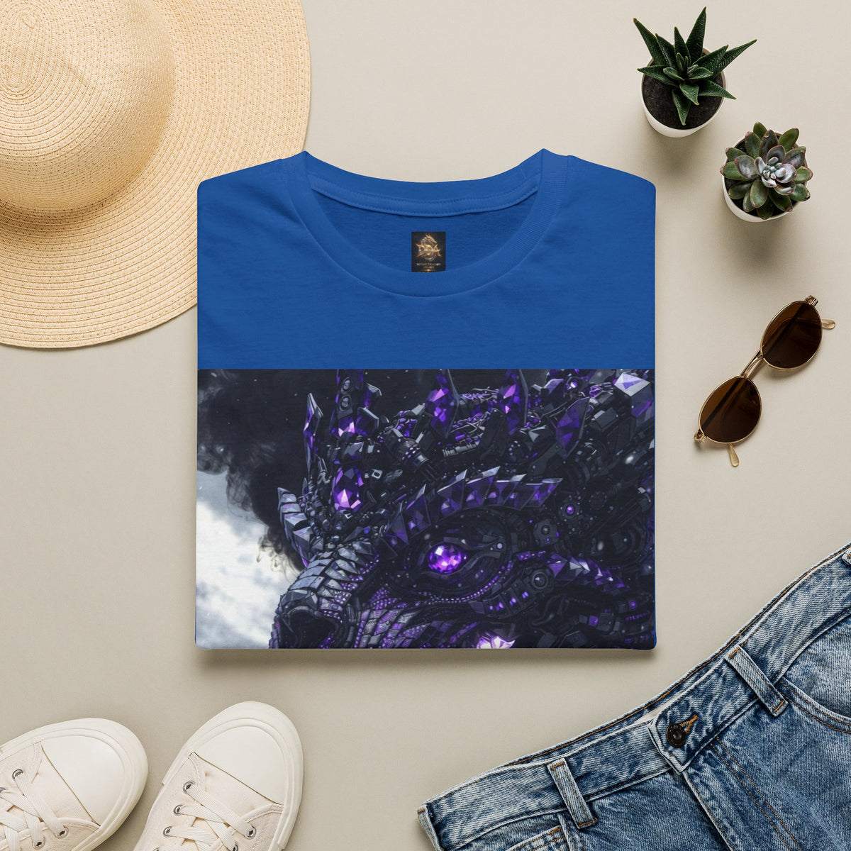 A Purple Dragon Skull T-Shirt — Divine Dragon Armor Logo Tee