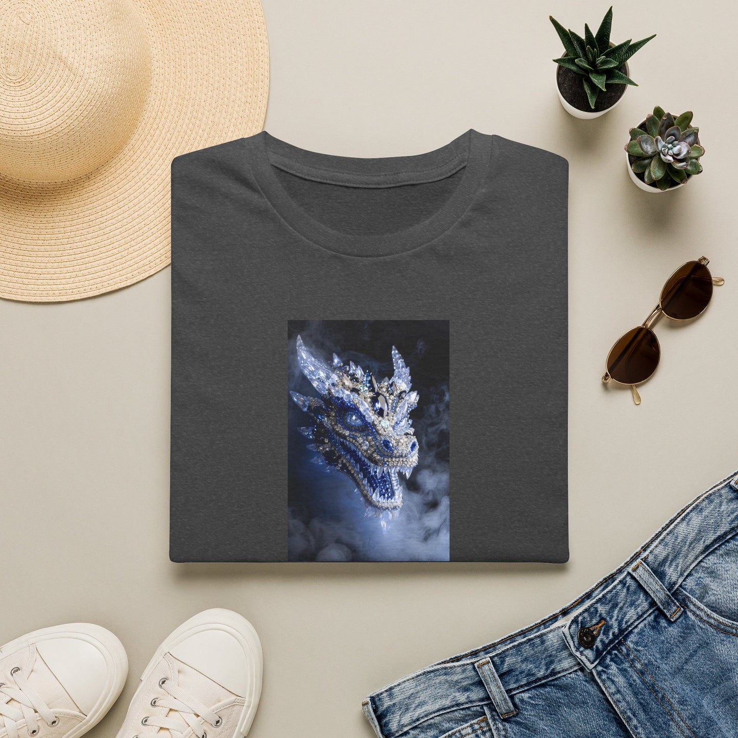 Dragon Portrait T-Shirt — Mystical Blue Dragon Art Tee