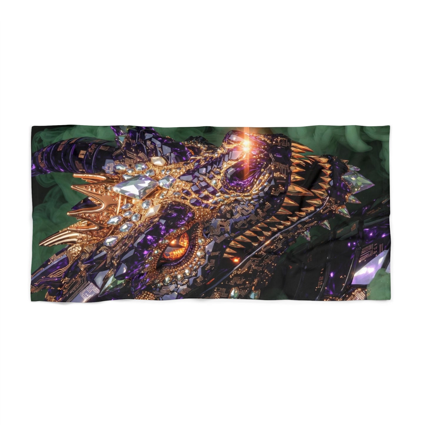 Dragon Eye Beach Towel — Jewel-Toned Fantasy Dragon Design
