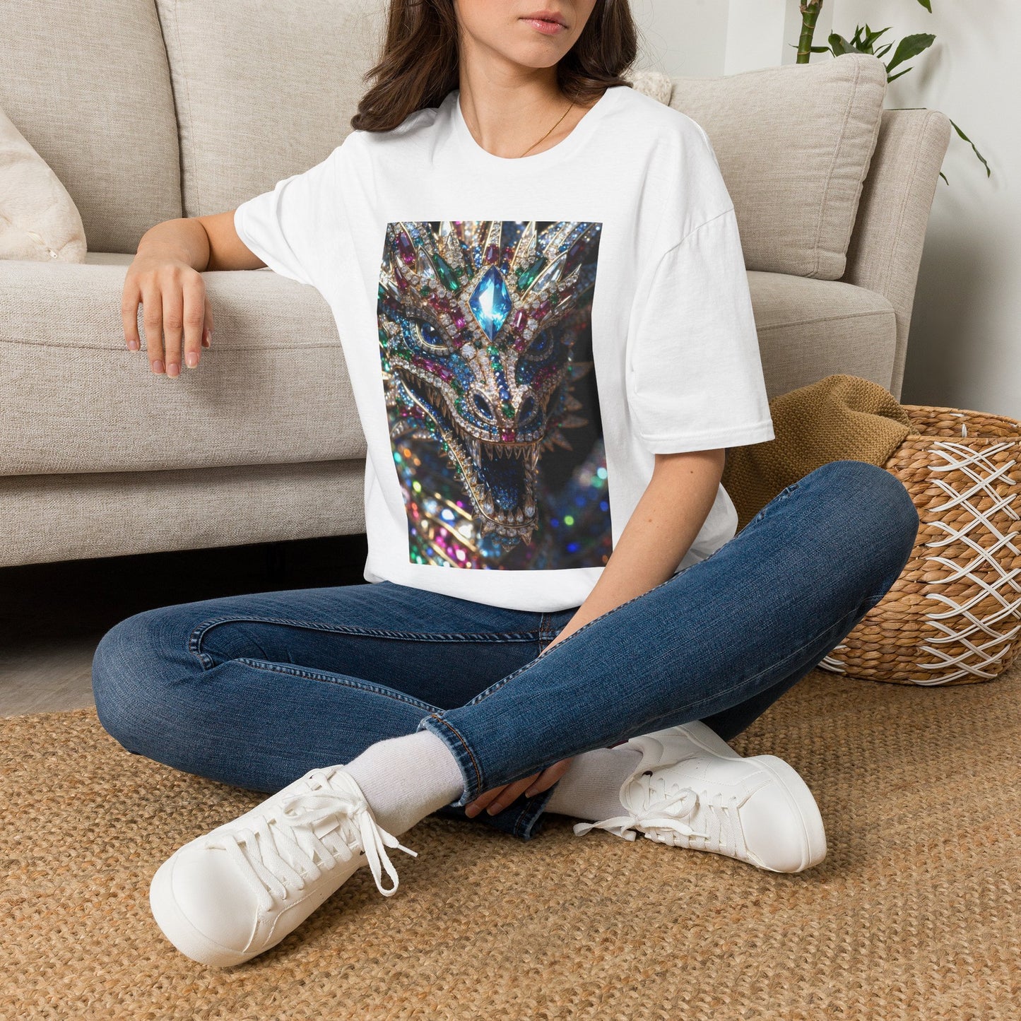 # 1 Dragon selling Gemstone Mask T-Shirt — Jewel-Encrusted Festival Tee