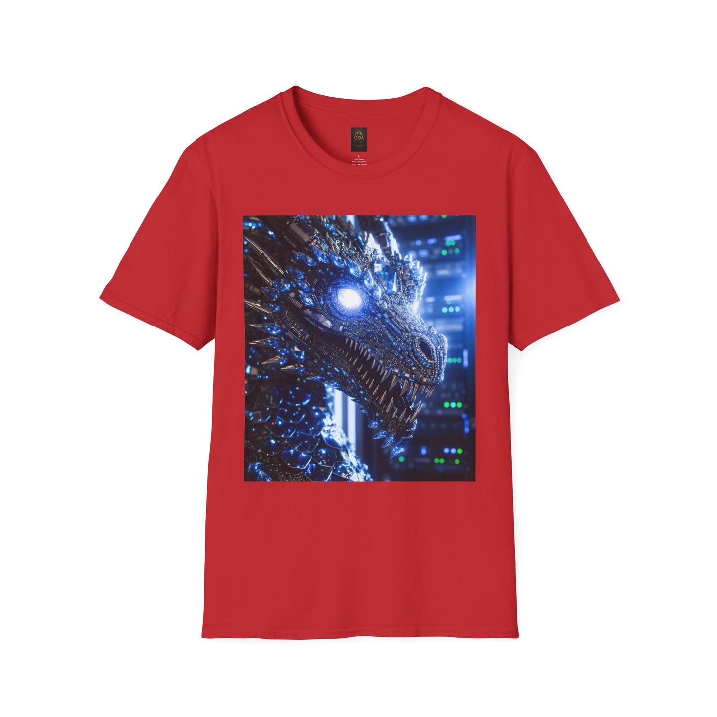 A Cyber Dragon Graphic T-Shirt — Futuristic Neon Dragon Design