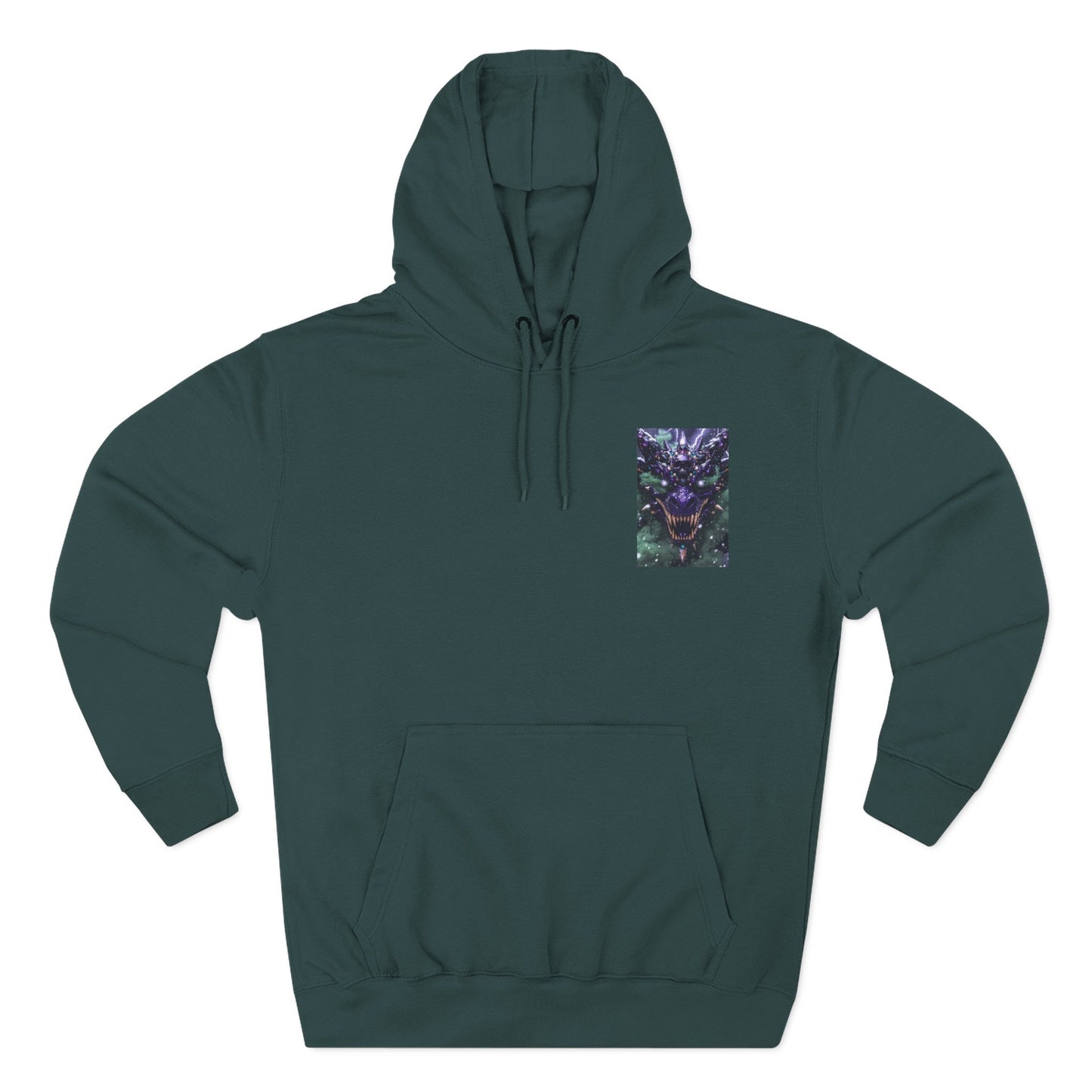 A Mystic Cosmic 🐉 Hoodie — Astral Galaxy Cat Chest Print Fleece Hoodie