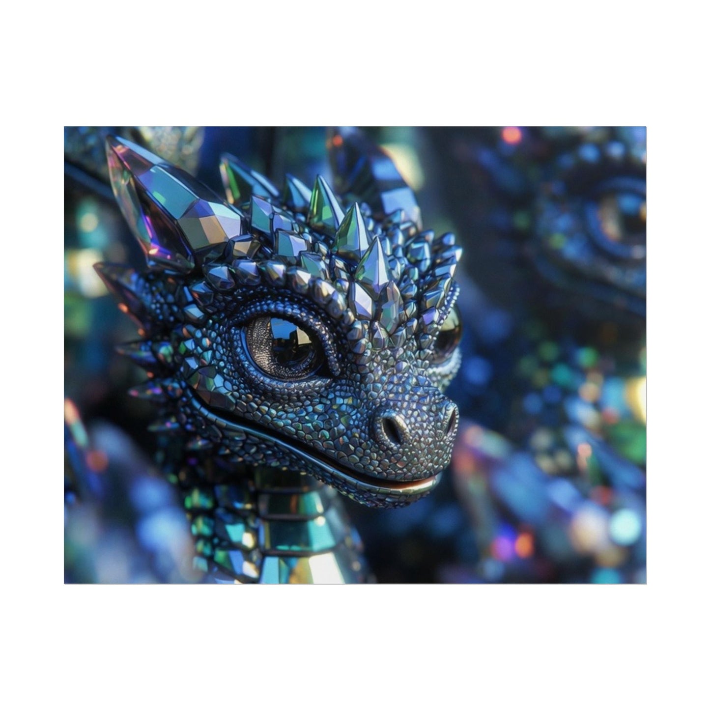 Crystal Dragon Rolled Poster — Fantasy Wall Art Print