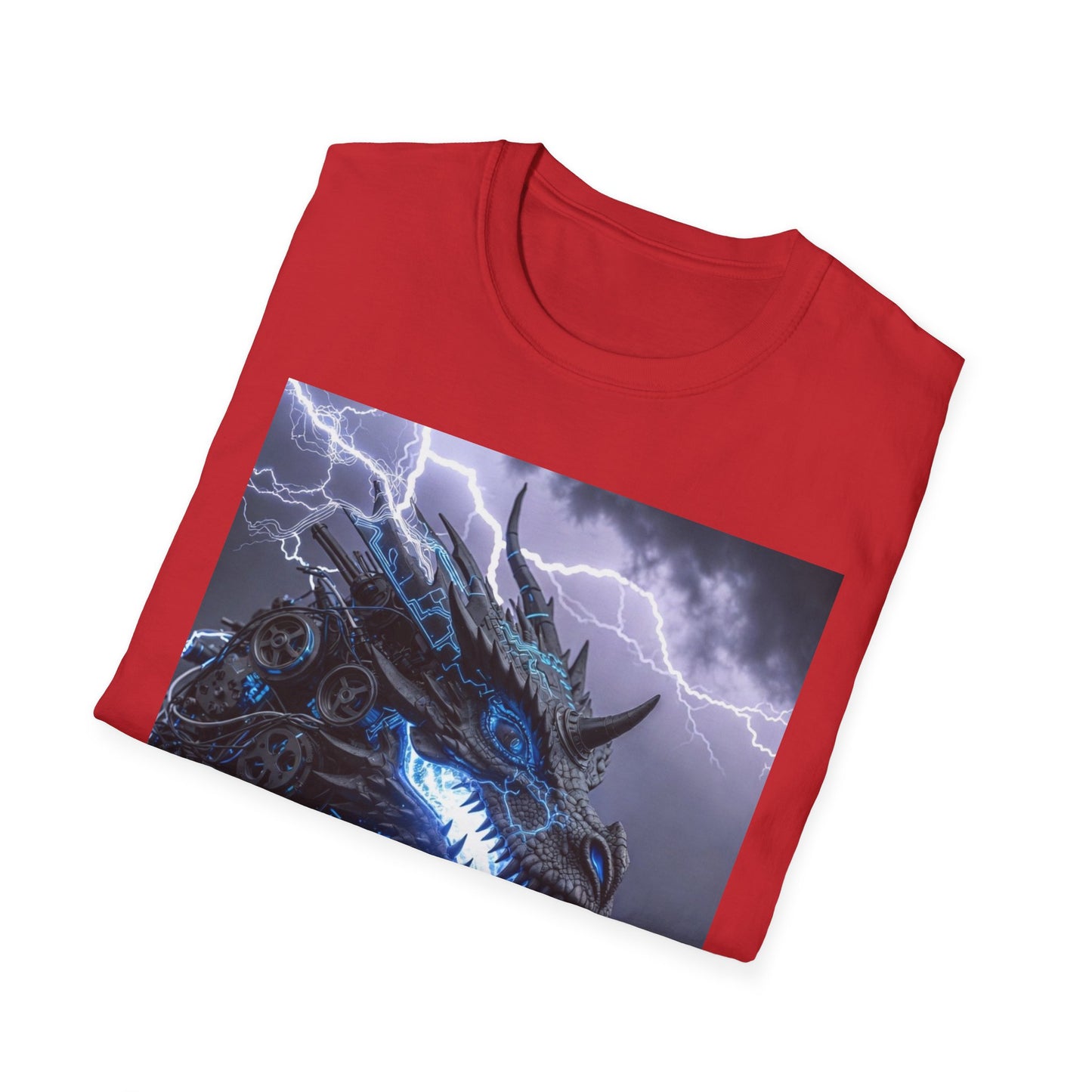 Dragon Storm T-Shirt — Electric Blue Fantasy Dragon Tee