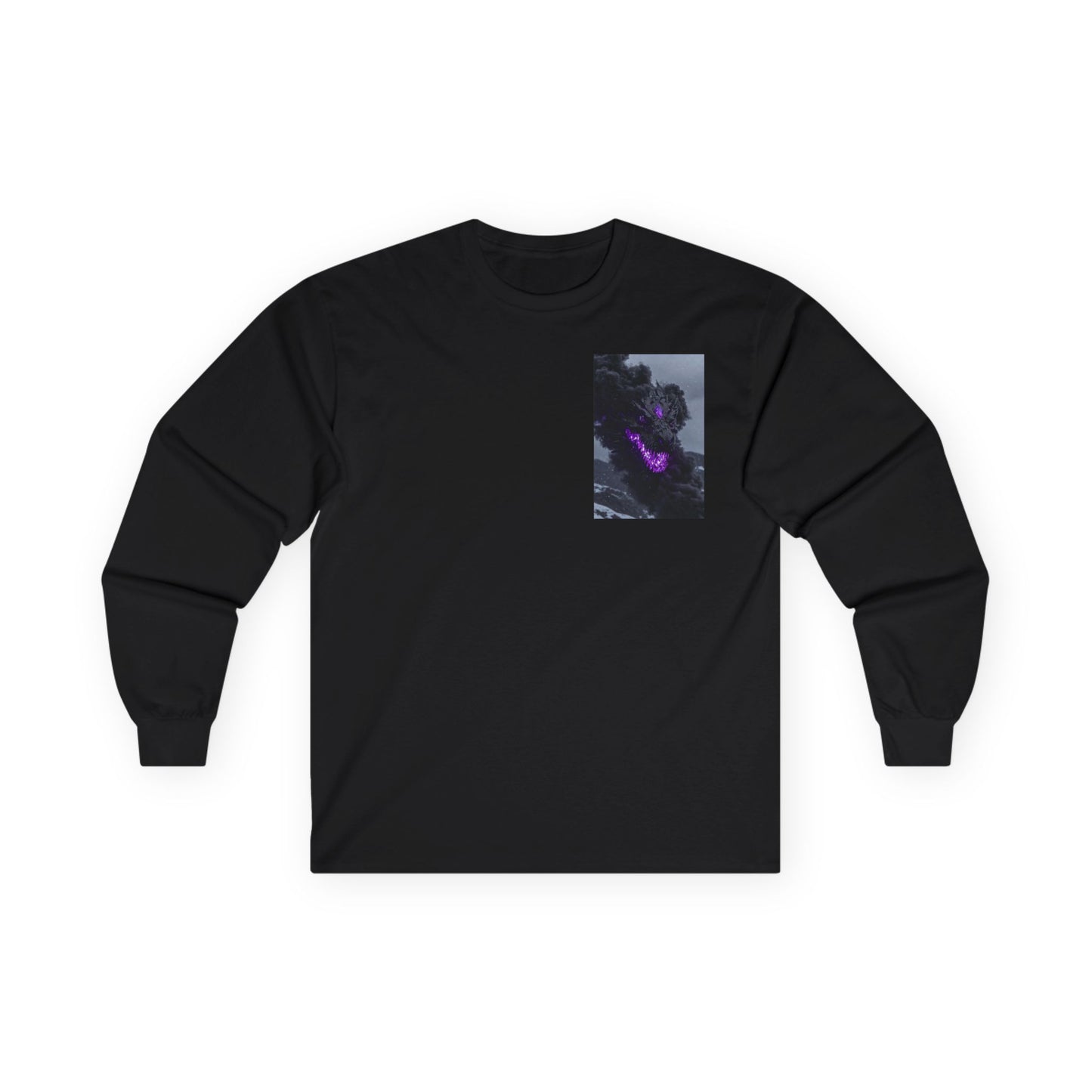 Galaxy DRAGON Pocket Long Sleeve Tee — Purple Nebula Chest Design